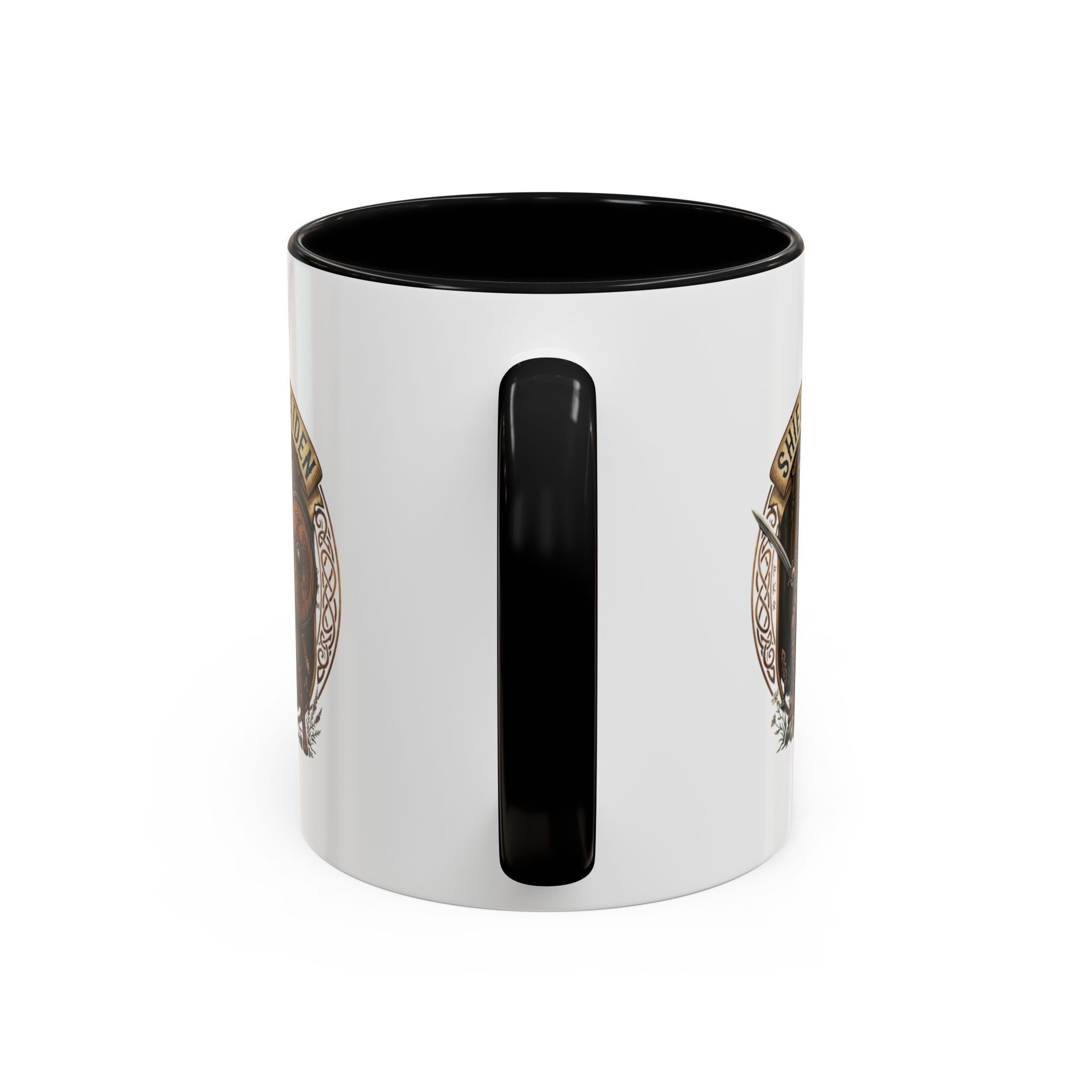 Shield Maiden Coffee Mug | Viking Warrior Shieldmaiden Design | 11oz Accent Mug