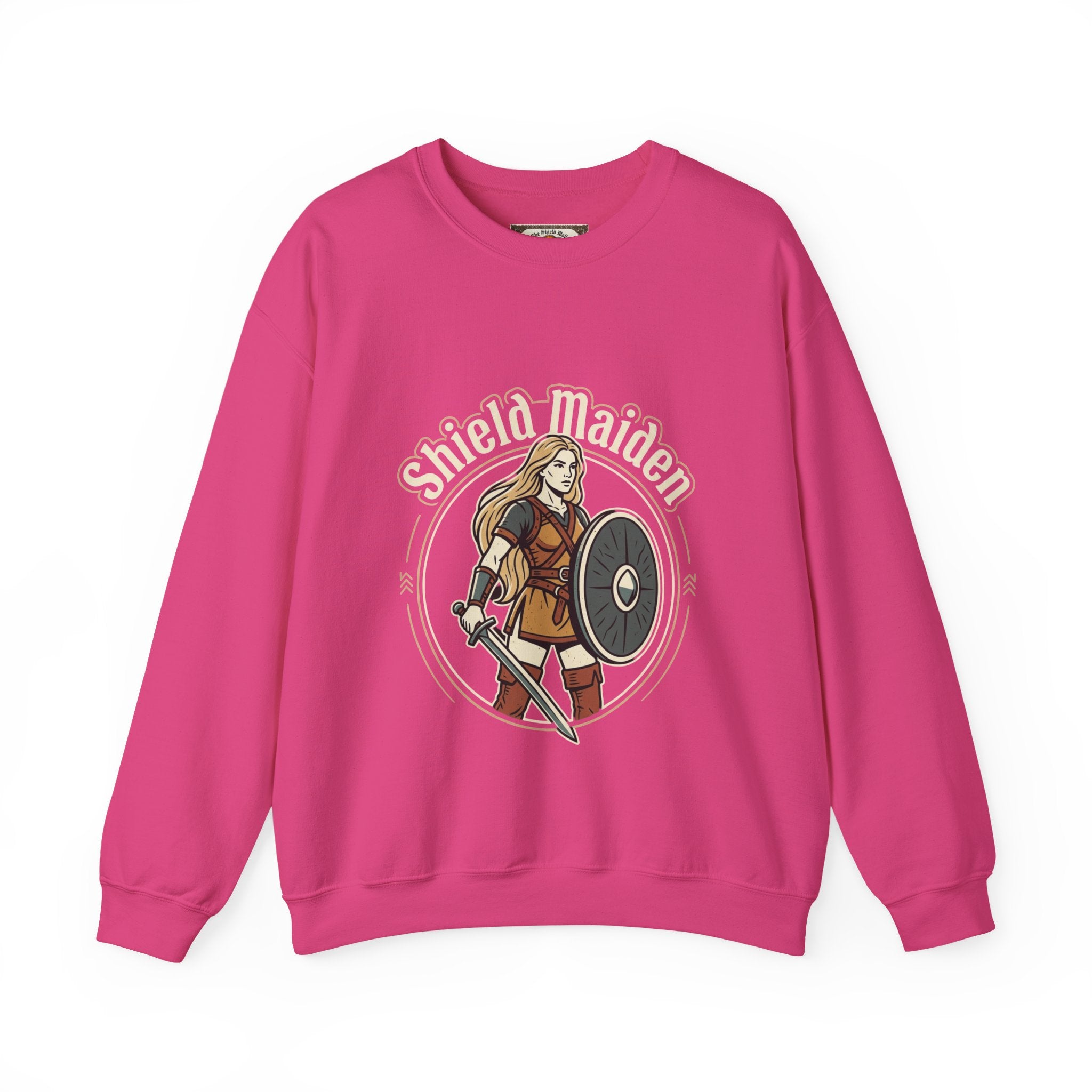 Shield Maiden Crewneck Sweatshirt | Unisex Adult Viking Warrior Design