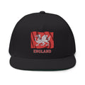 England White Dragon Flag Embroidered Flat Bill Cap — Anglo-Saxon Wavy Flag Snapback | Heritage Clothing