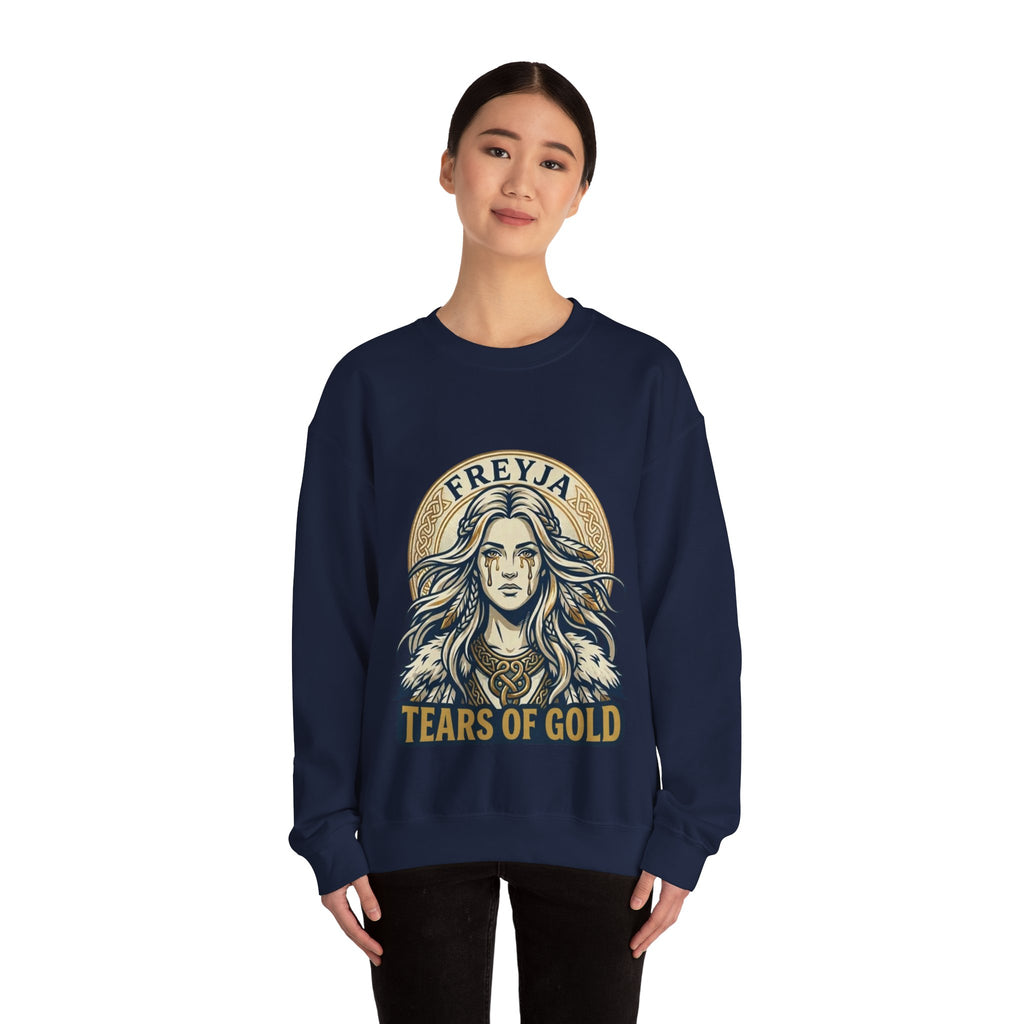 Freyja Tears of Gold Unisex Norse Goddess Sweatshirt – Adult Viking Mythology Top