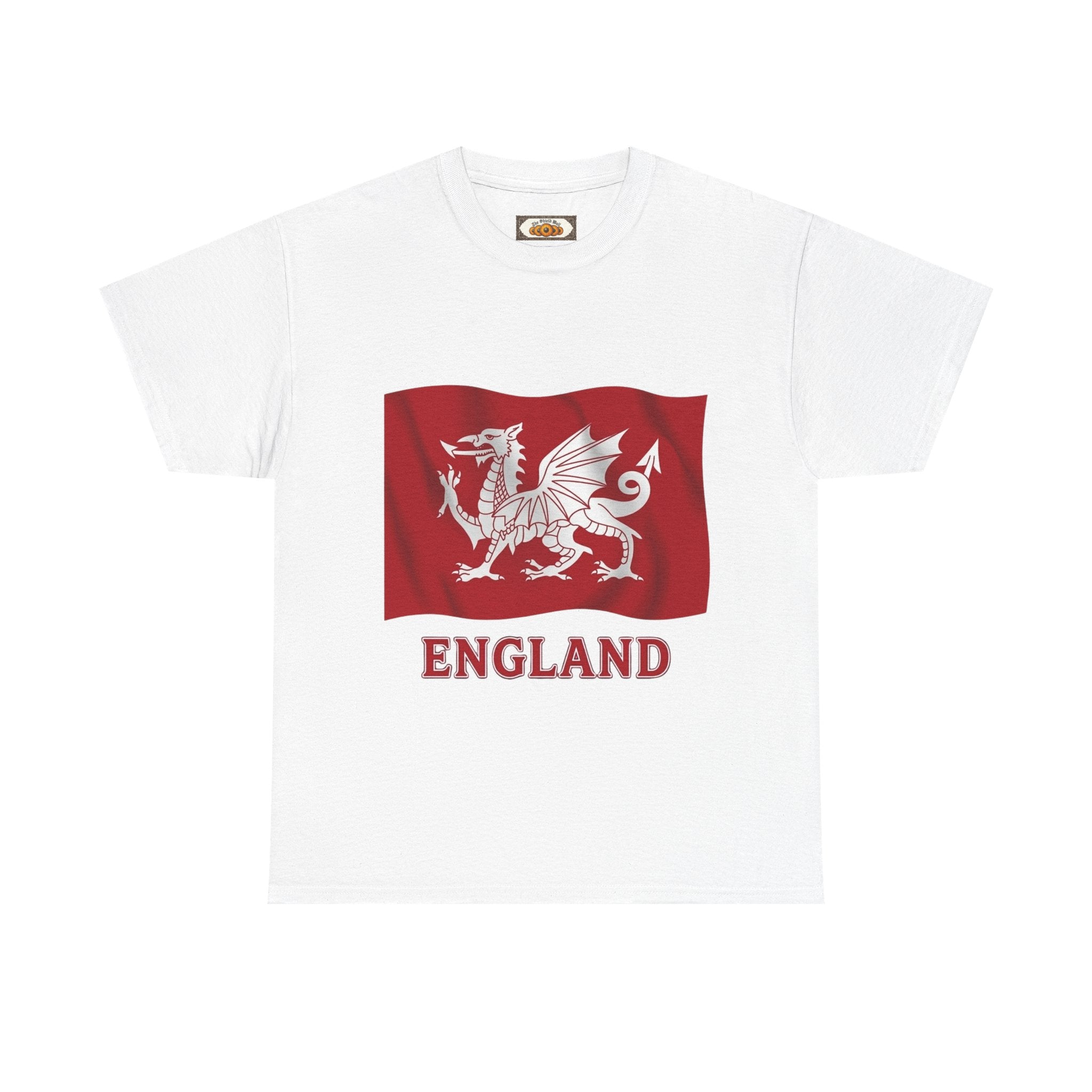 Anglo-Saxon White Dragon Flag T-Shirt | Unisex Historical Cotton Tee