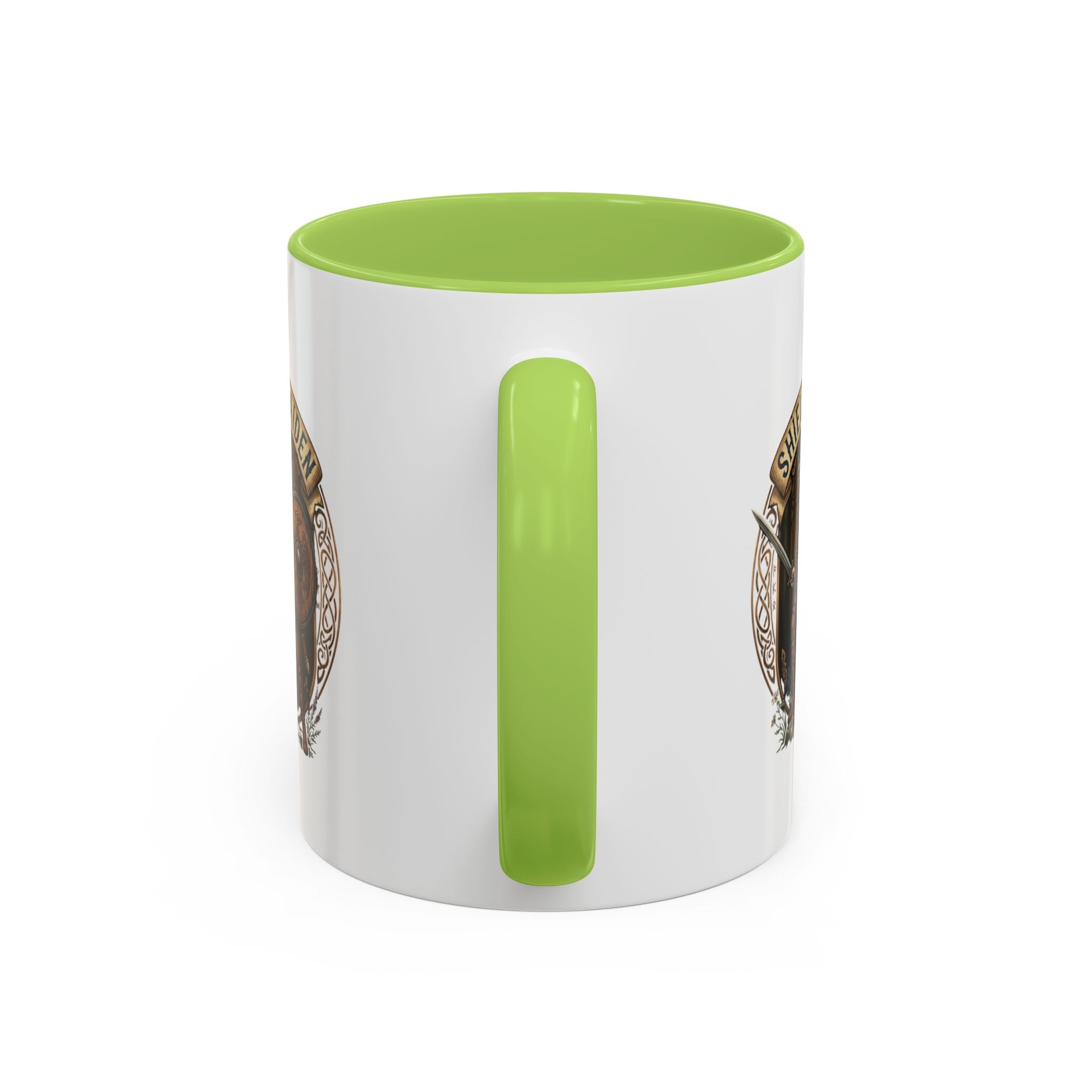 Shield Maiden Coffee Mug | Viking Warrior Shieldmaiden Design | 11oz Accent Mug