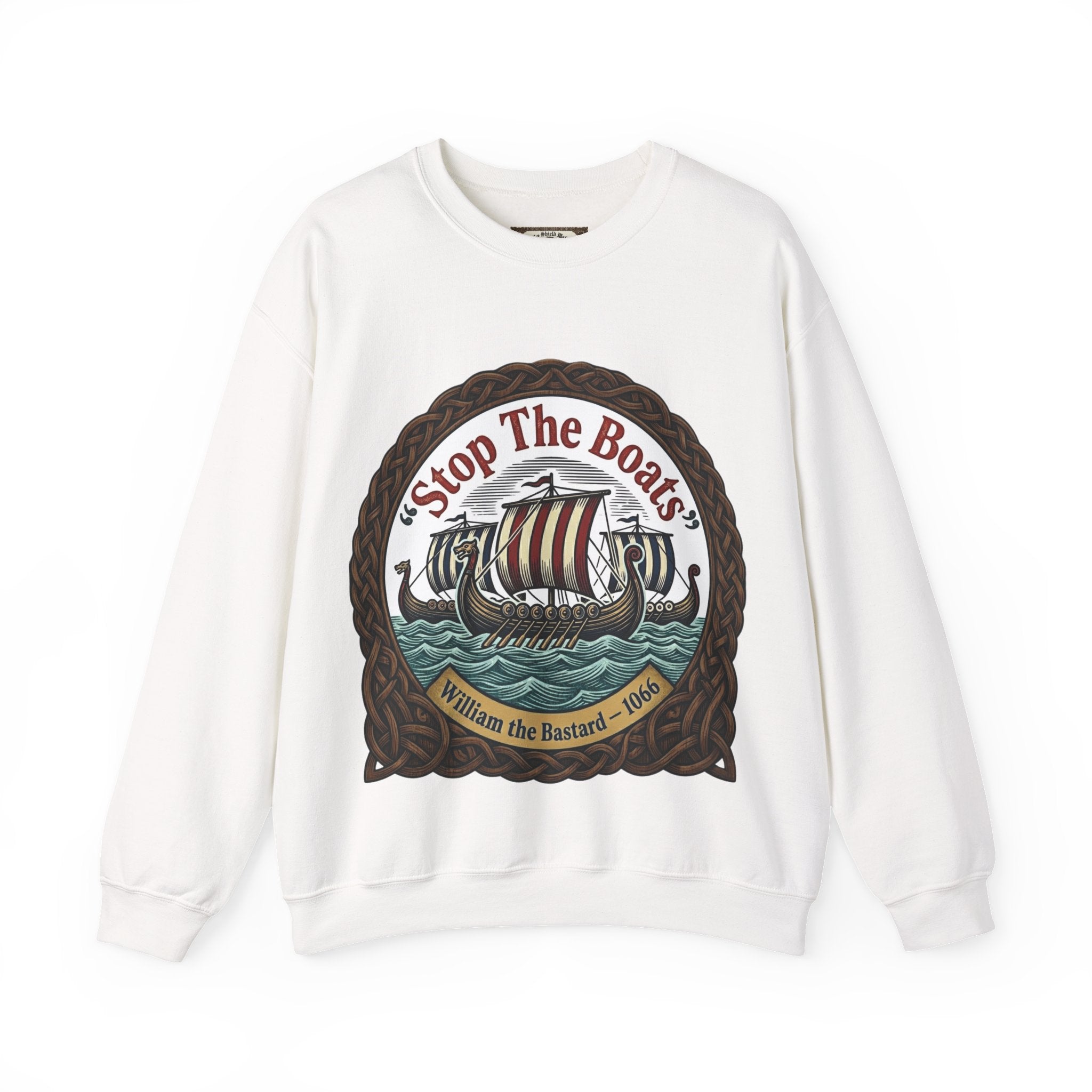 Stop the Boats William the Conqueror Crewneck Sweatshirt | Unisex Adults | Norman Yoke 1066