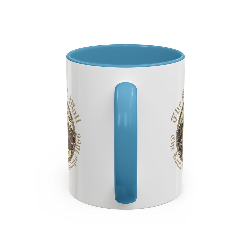 Shield Wall Accent Mug — The Battle of Hastings 1066 (Bayeux Tapestry Style)