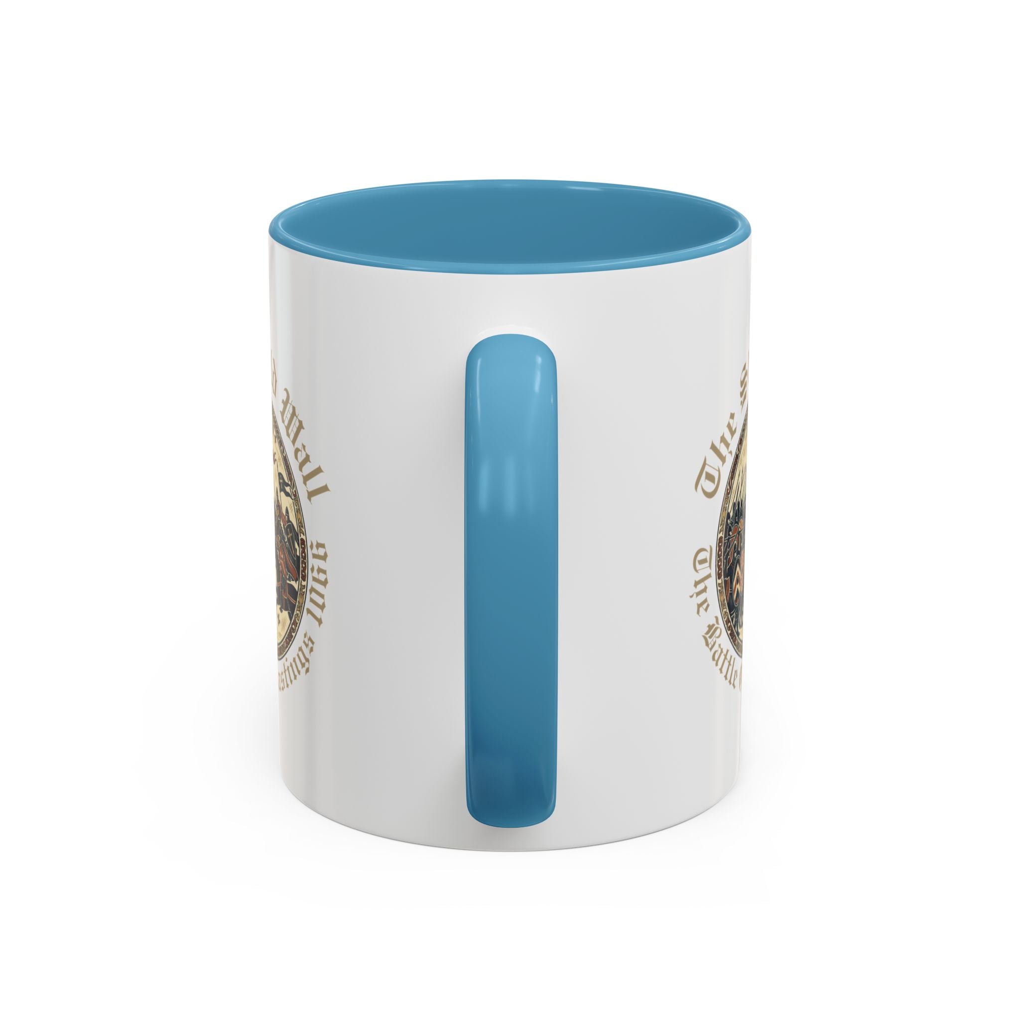 Shield Wall Accent Mug — The Battle of Hastings 1066 (Bayeux Tapestry Style)