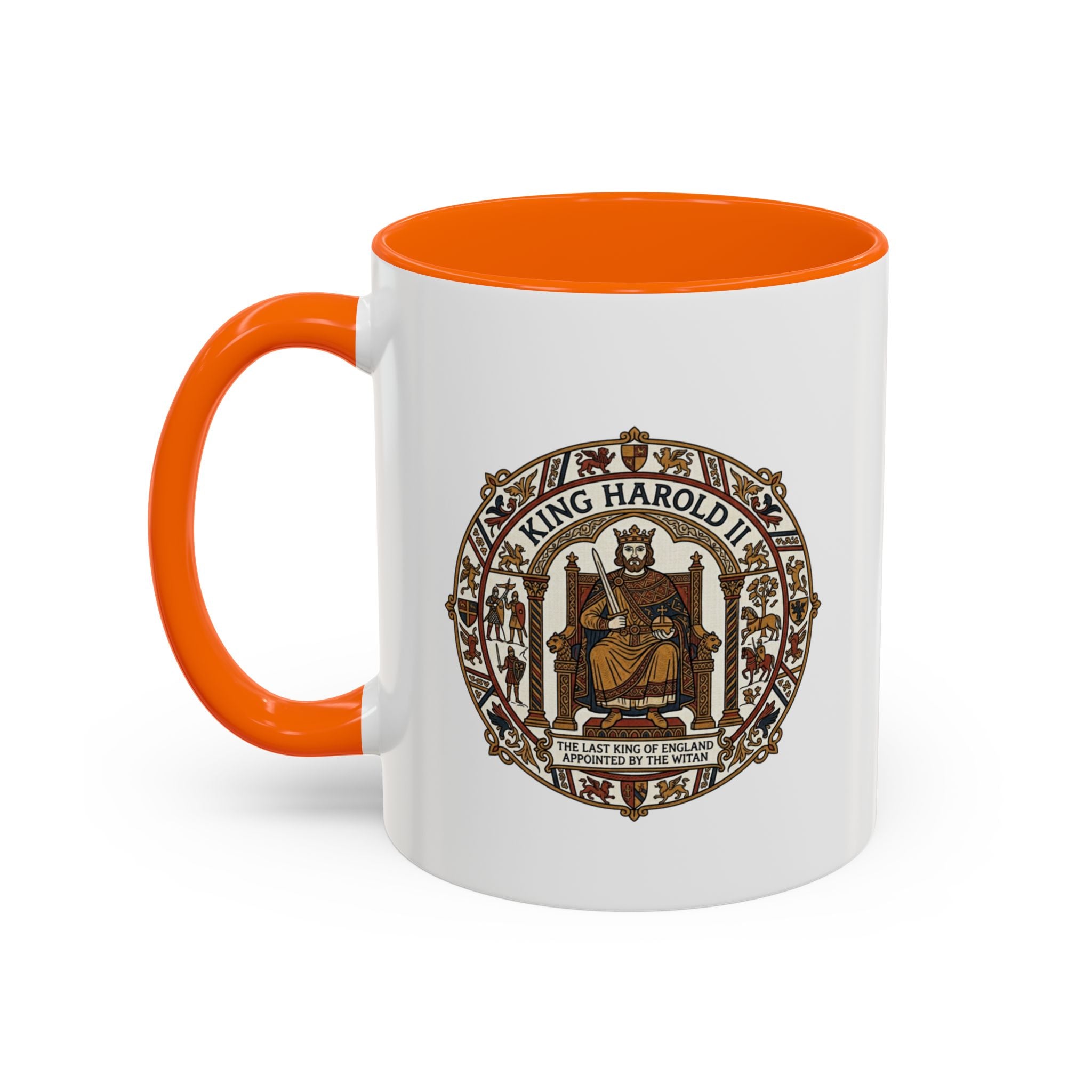 King Harold II Crest Mug — Bayeux Tapestry Medieval Coffee Cup (11oz)