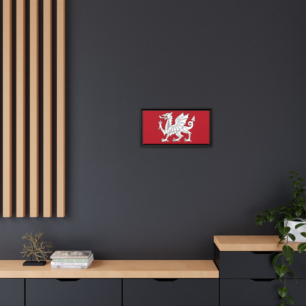 White Dragon of Wessex — Anglo-Saxon Heraldic Framed Canvas Print | Saxon Wall Art