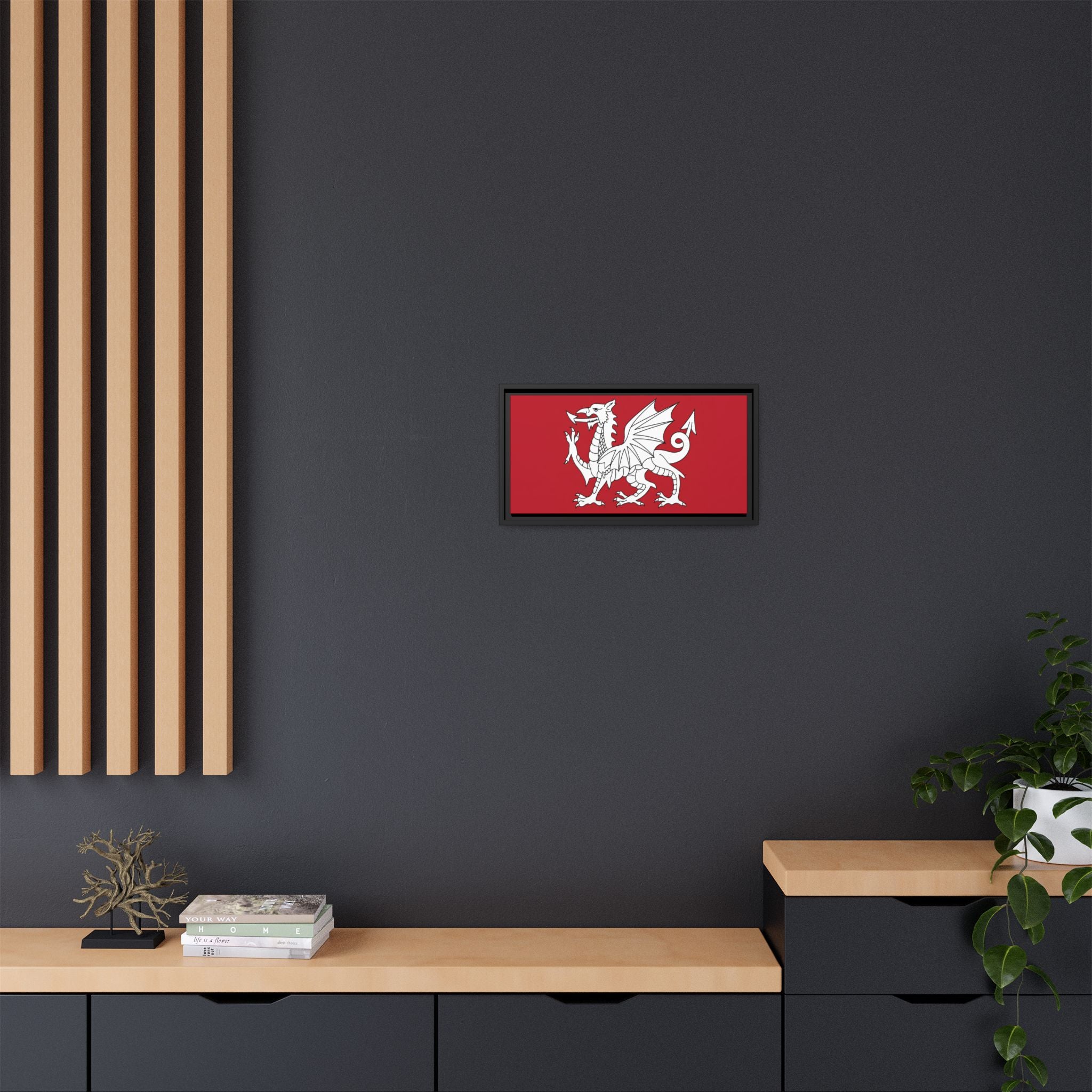 White Dragon of Wessex — Anglo-Saxon Heraldic Framed Canvas Print | Saxon Wall Art