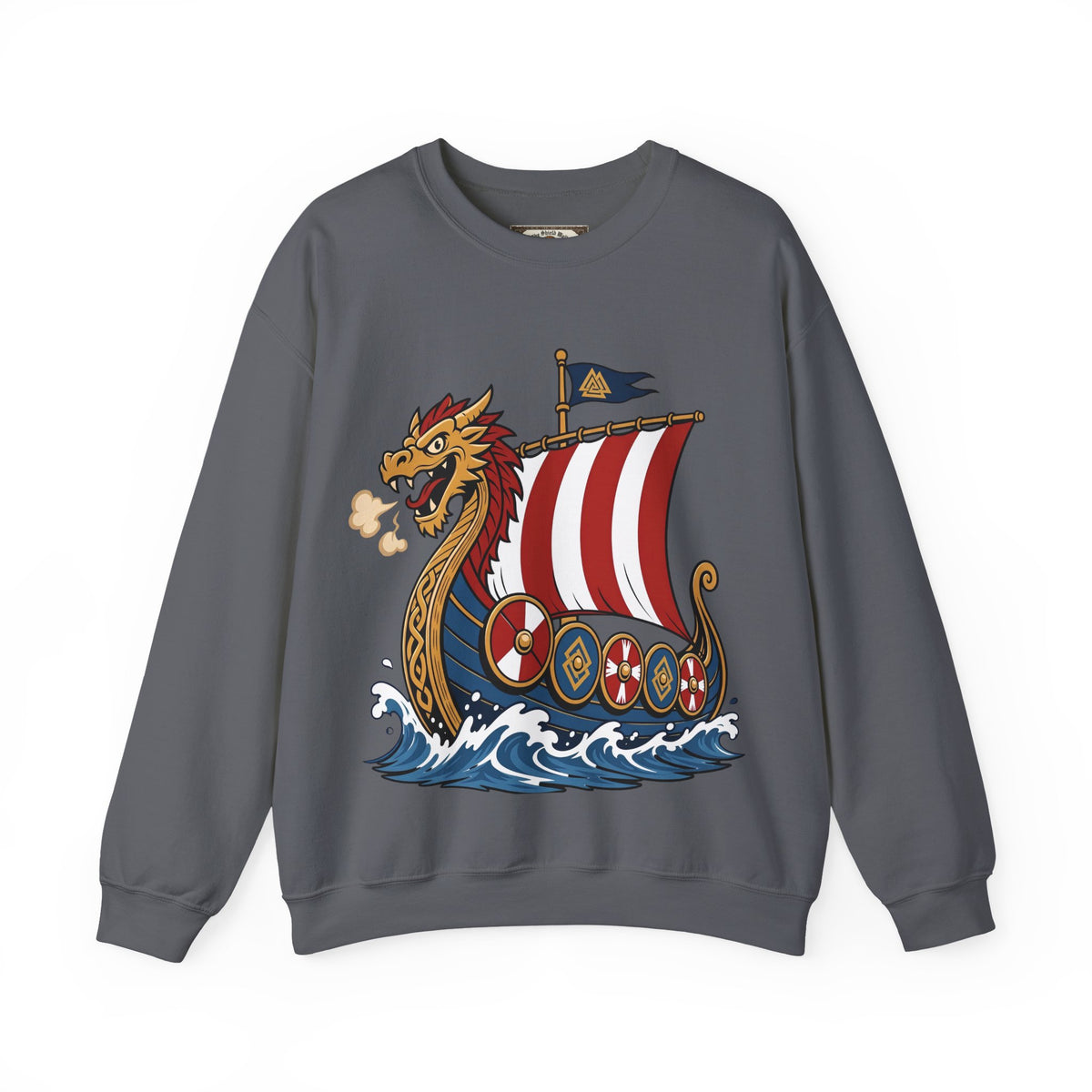 Dragonship Sweatshirt — Caricature Viking Drakkar | Heritage Clothing