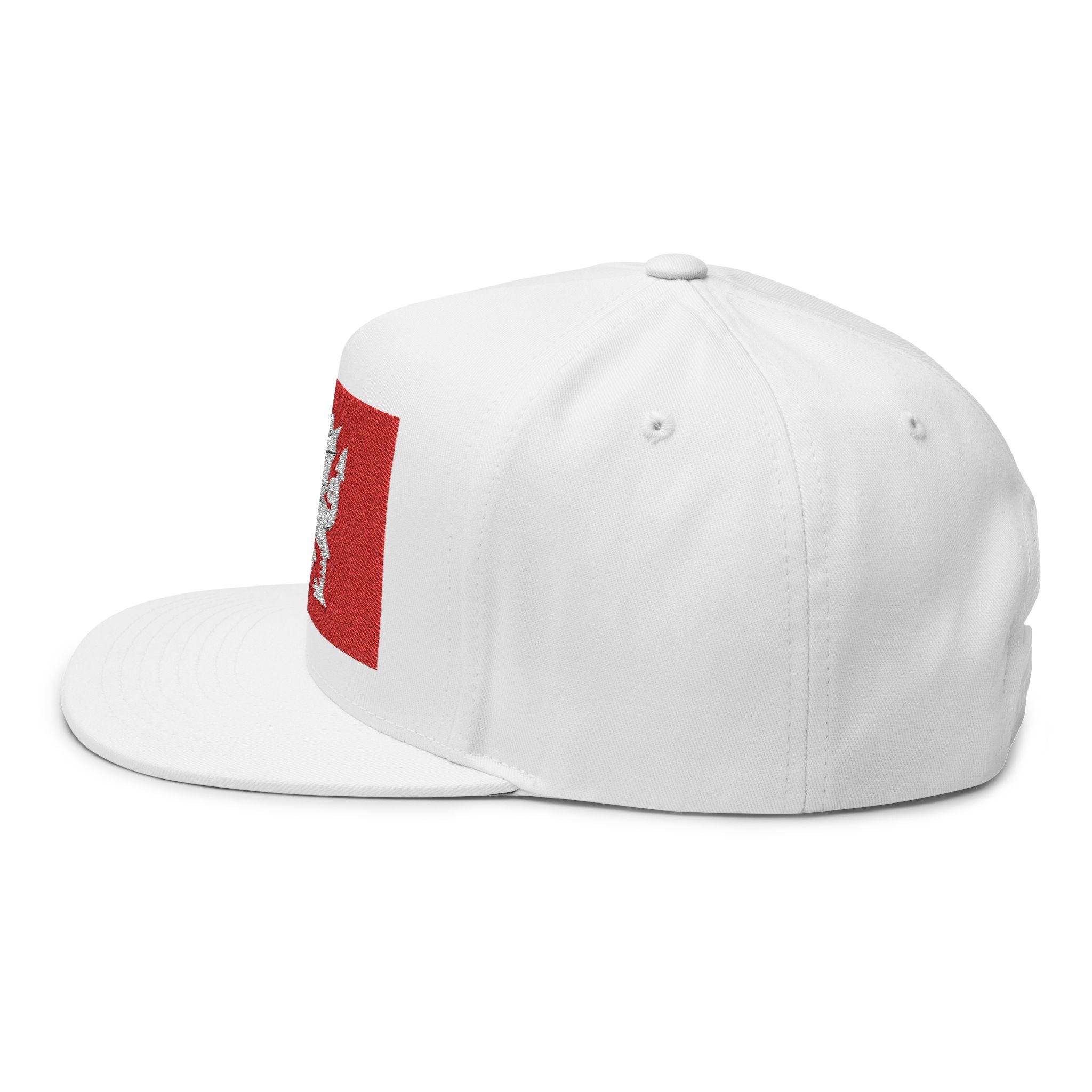 Wessex White Dragon Embroidered Flat Bill Cap — Anglo-Saxon Snapback | Heritage Clothing
