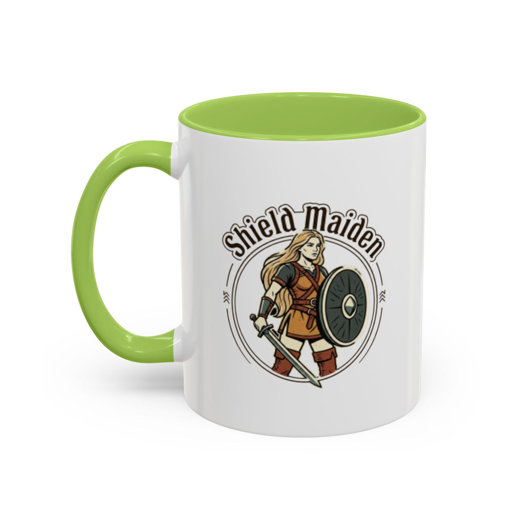 Shield Maiden Coffee Mug | Viking Warrior Woman Design | 11oz Ceramic Mug