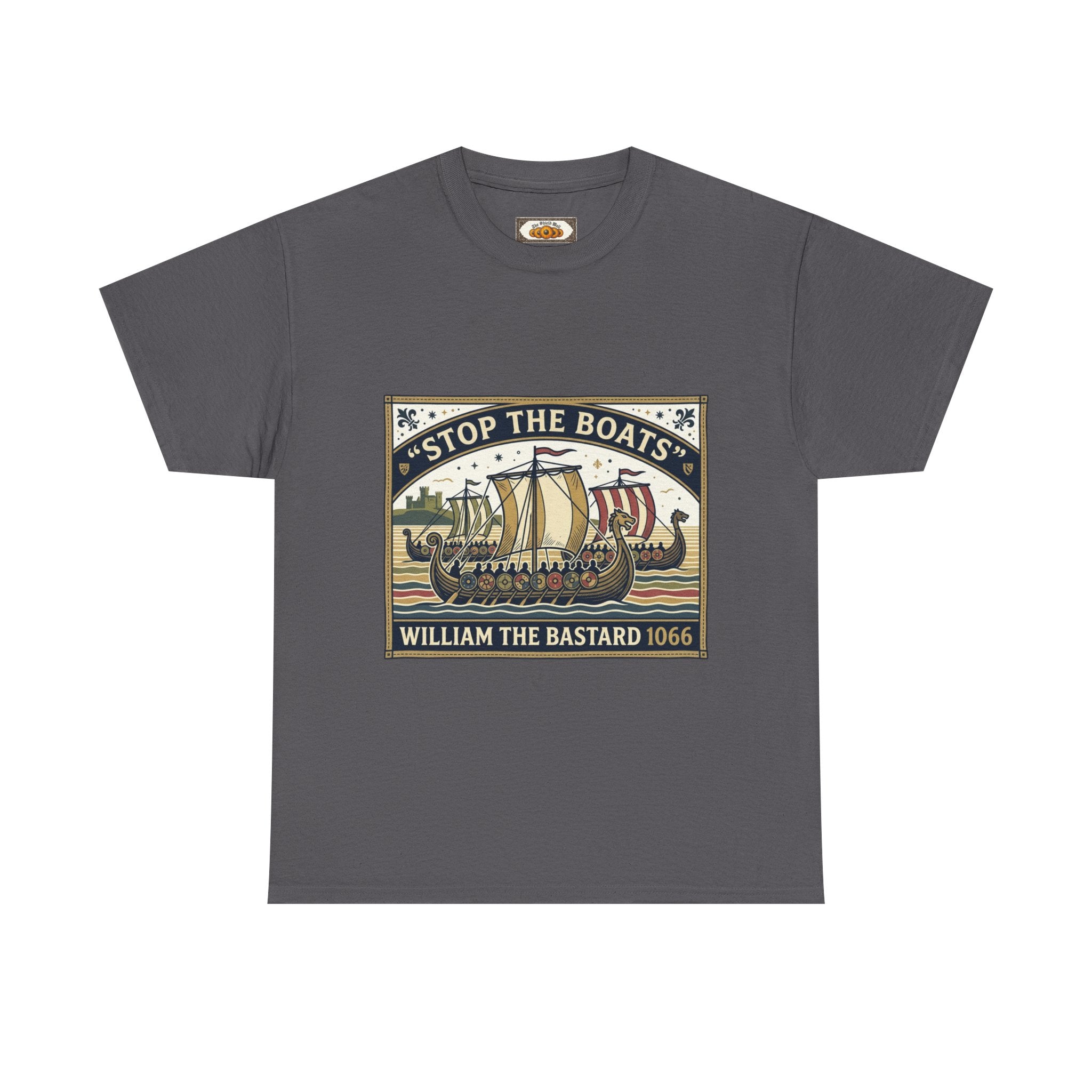 English History Tee — "Stop the Boats The Norman Conquest 1066" Protest T‑Shirt