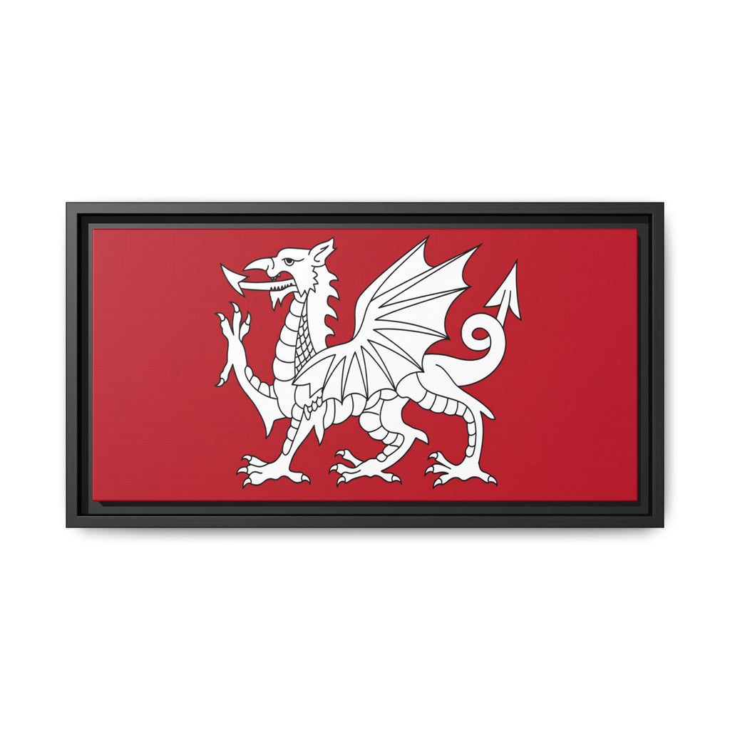 White Dragon of Wessex — Anglo-Saxon Heraldic Framed Canvas Print | Saxon Wall Art