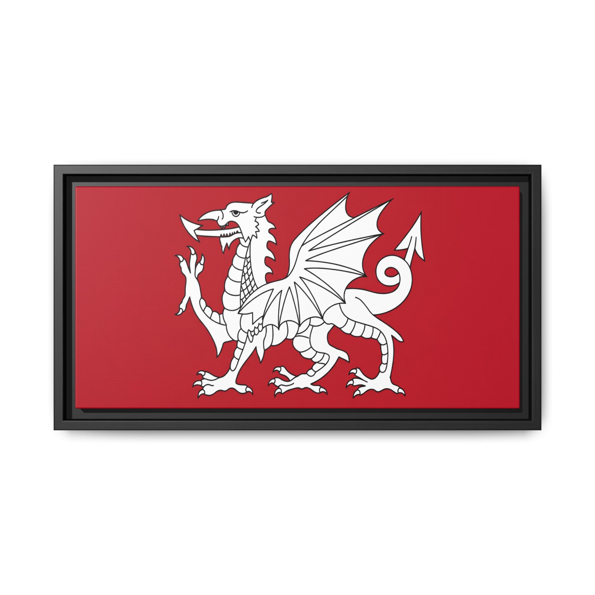 White Dragon of Wessex — Anglo-Saxon Heraldic Framed Canvas Print | Saxon Wall Art
