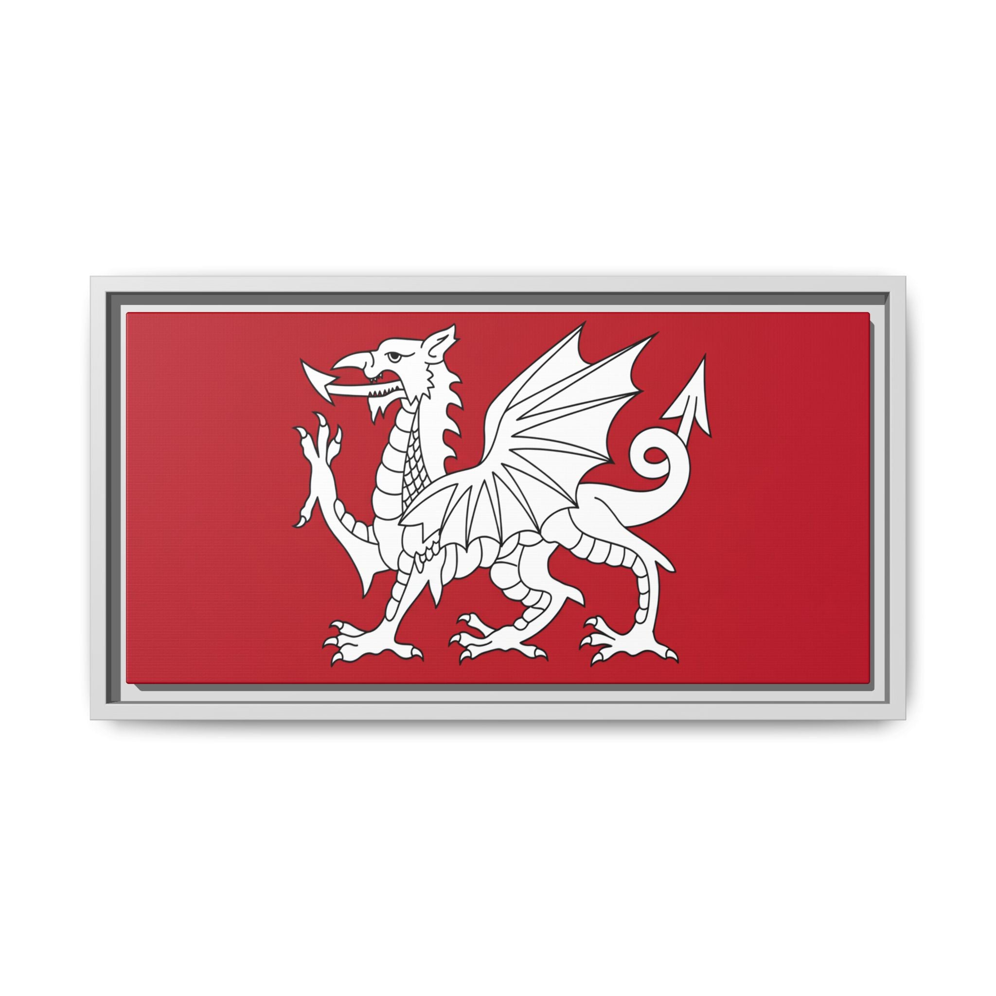 White Dragon of Wessex — Anglo-Saxon Heraldic Framed Canvas Print | Saxon Wall Art
