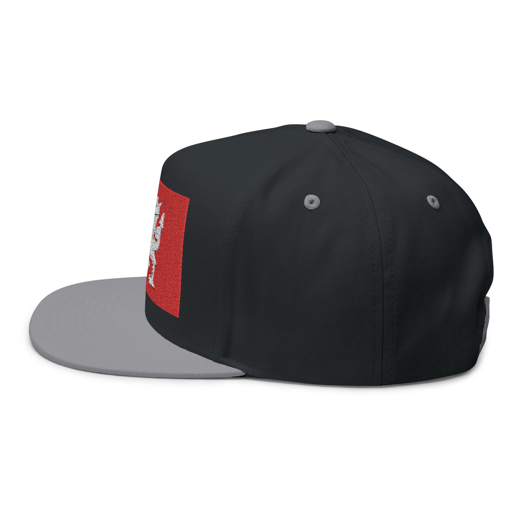 Wessex White Dragon Embroidered Flat Bill Cap — Anglo-Saxon Snapback | Heritage Clothing