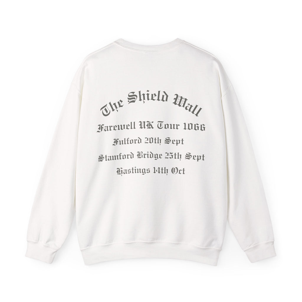 The Shield Wall Farewell UK Tour 1066 Sweatshirt — Unisex Adult Battle Dates Back Print