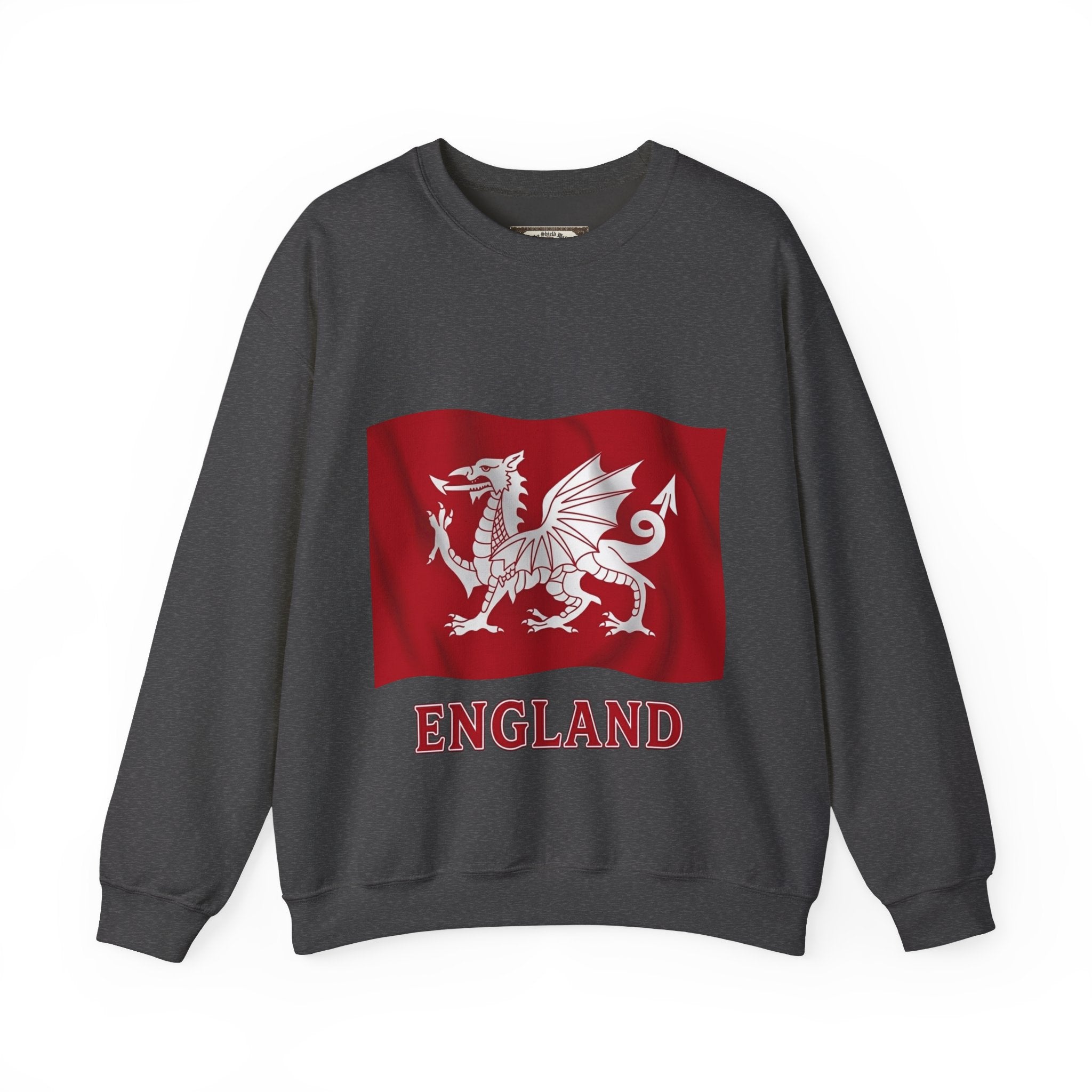 White Dragon England Sweatshirt | Unisex Anglo-Saxon Heritage Crewneck | English History Gift