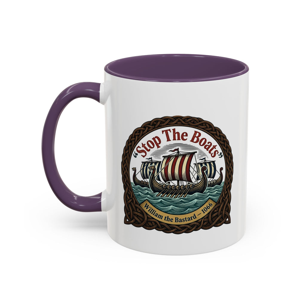 "Stop the Boats" Norman Protest Accent Coffee Mug — William the Bastard 1066 — 11oz