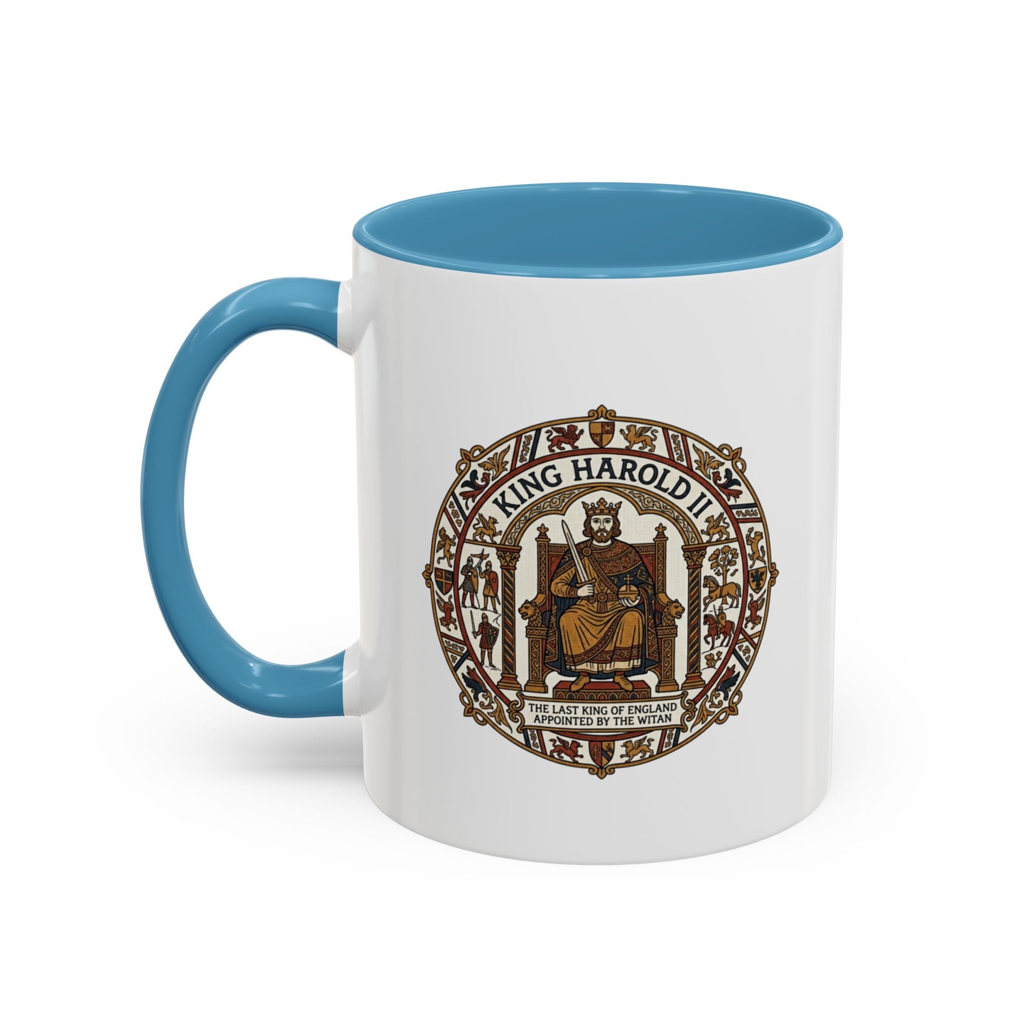 King Harold II Crest Mug — Bayeux Tapestry Medieval Coffee Cup (11oz)