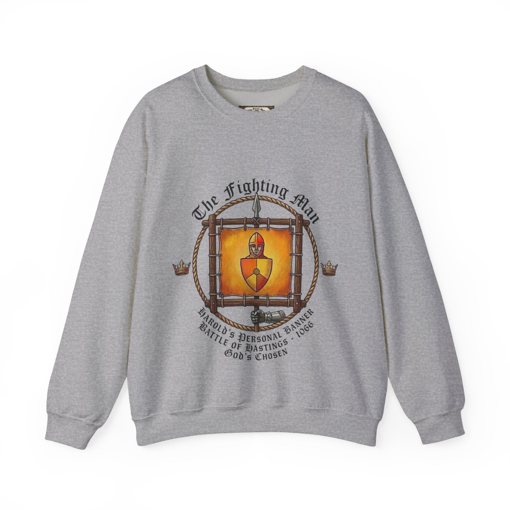 King Harold II Fighting Man Banner Sweatshirt — The Last Anglo-Saxon King (Battle of Hastings 1066)