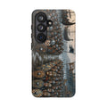 Viking & Saxon Shield Walls Phone Case — Caricature Battle Scene on the Shore | Heritage Clothing