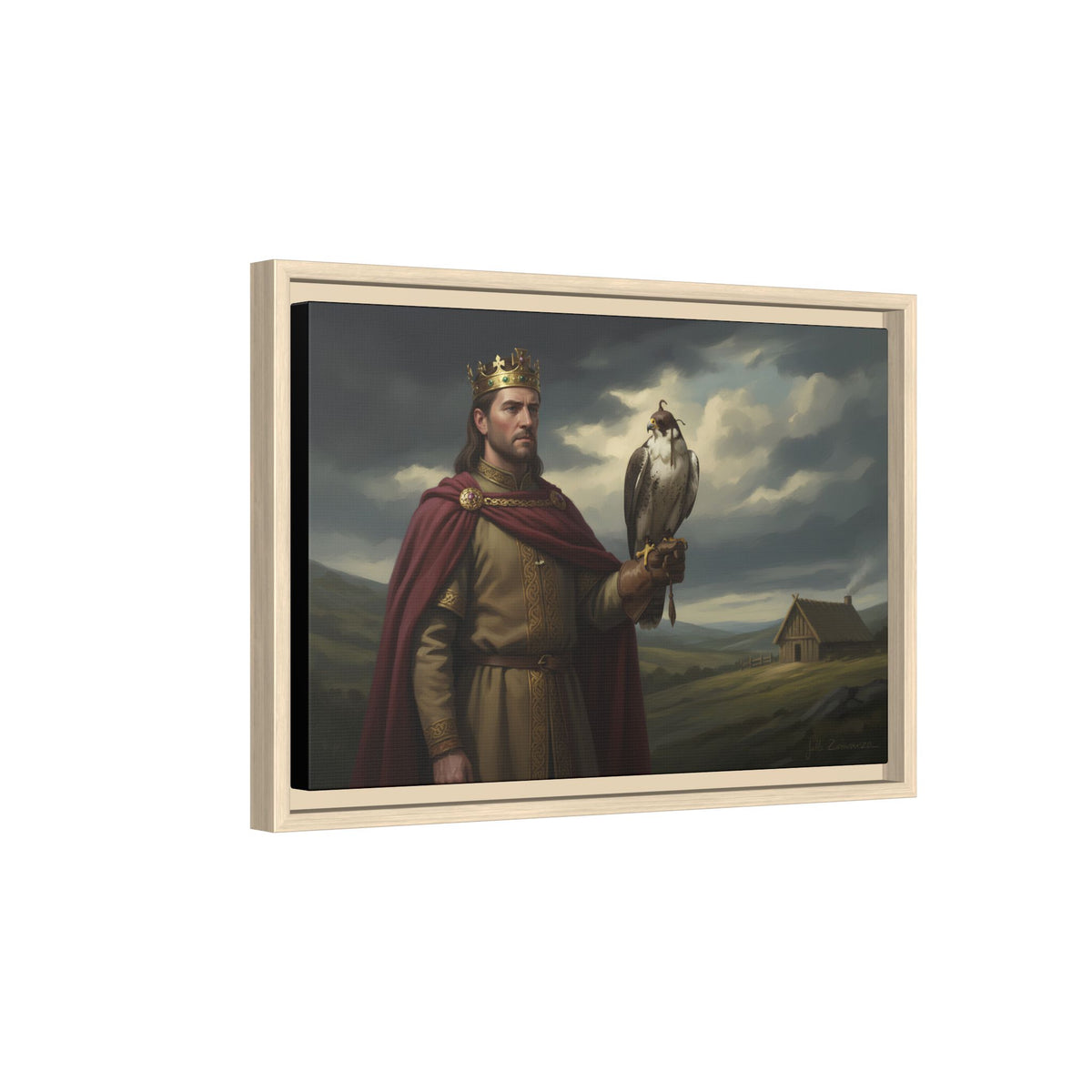 King Harold II Framed Canvas Print — The Falcon King | Heritage Wall Art