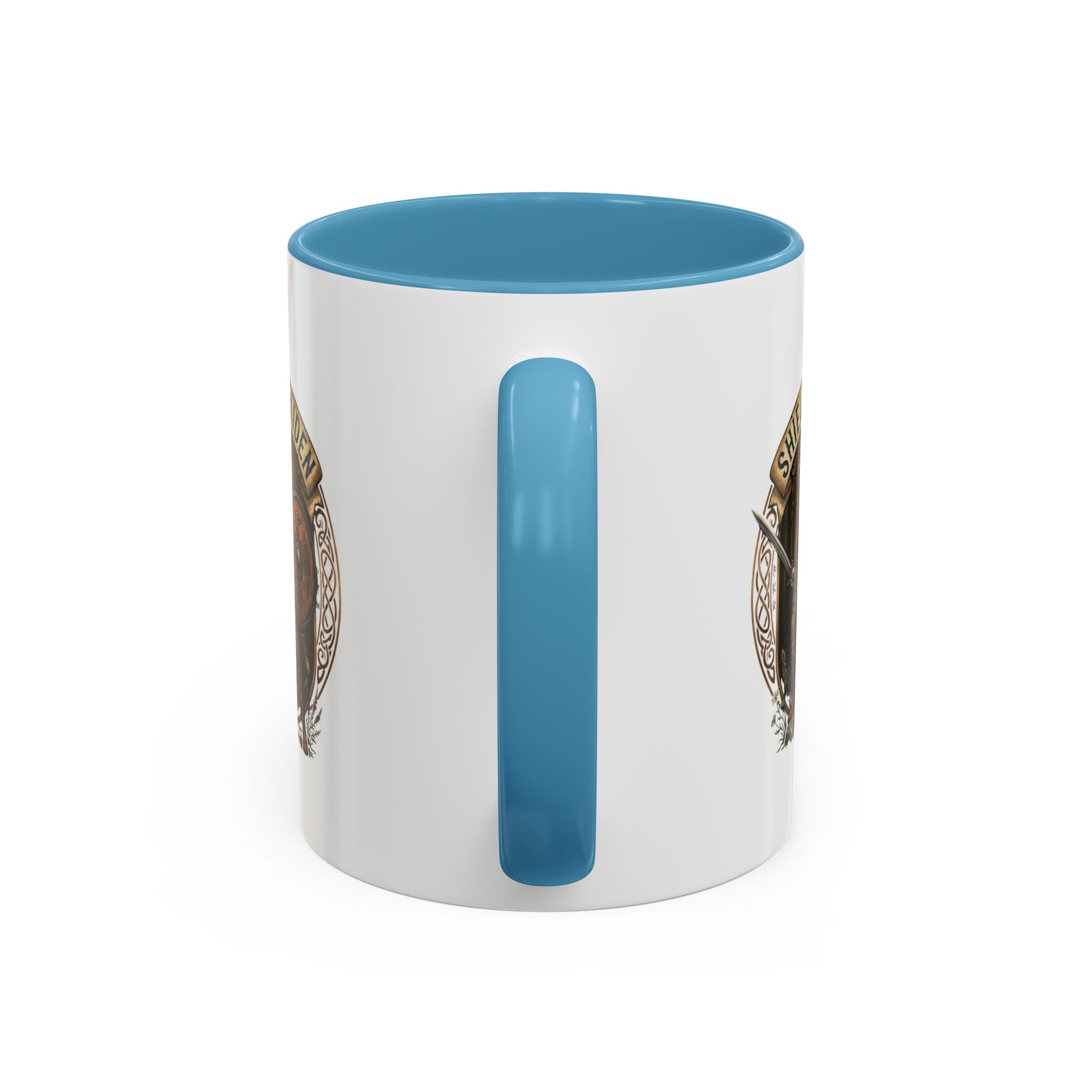 Shield Maiden Coffee Mug | Viking Warrior Shieldmaiden Design | 11oz Accent Mug