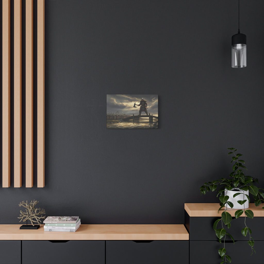 The Lone Axeman of Stamford Bridge — Unframed 1066 Viking Canvas Print | Heritage Clothing