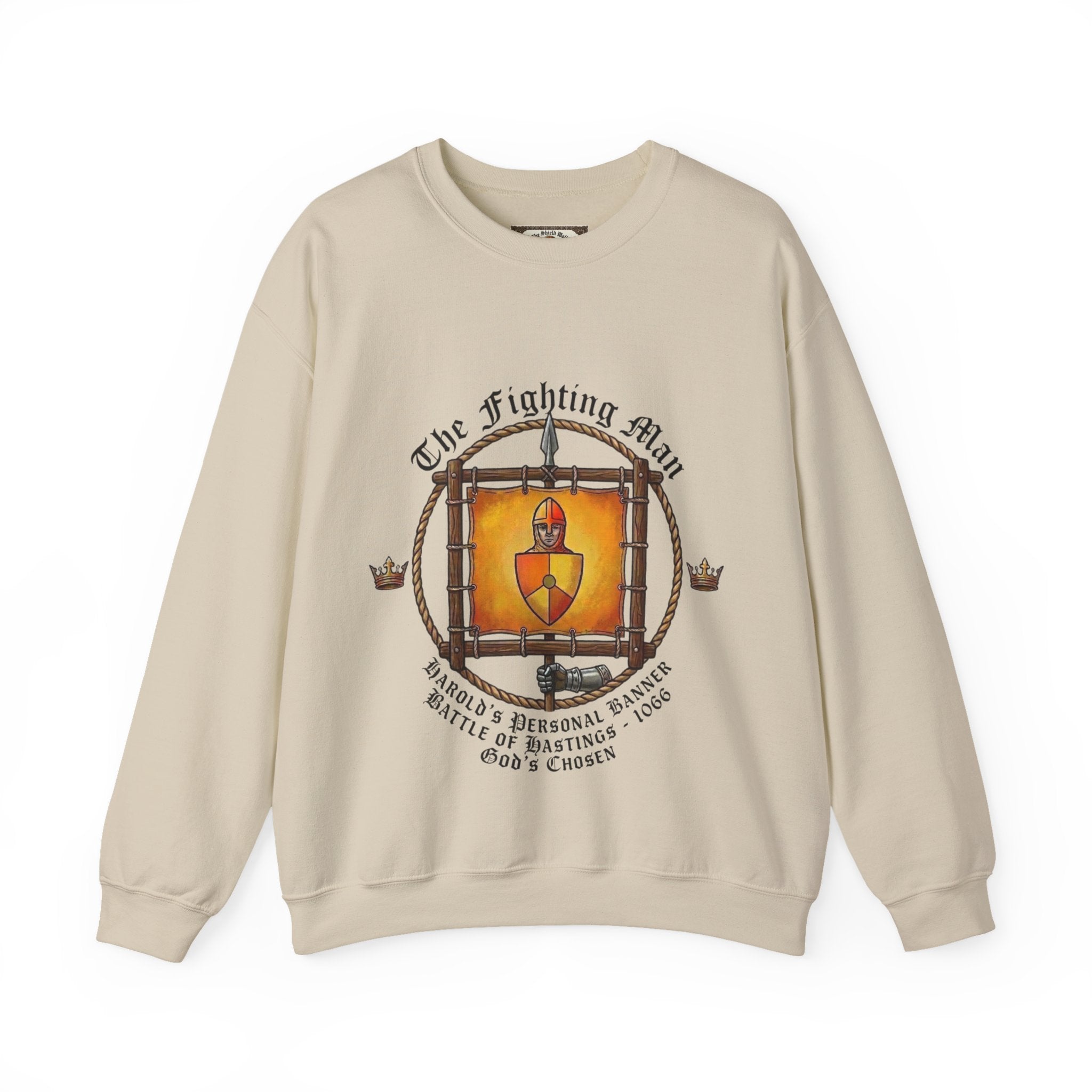 King Harold II Fighting Man Banner Sweatshirt — The Last Anglo-Saxon King (Battle of Hastings 1066)