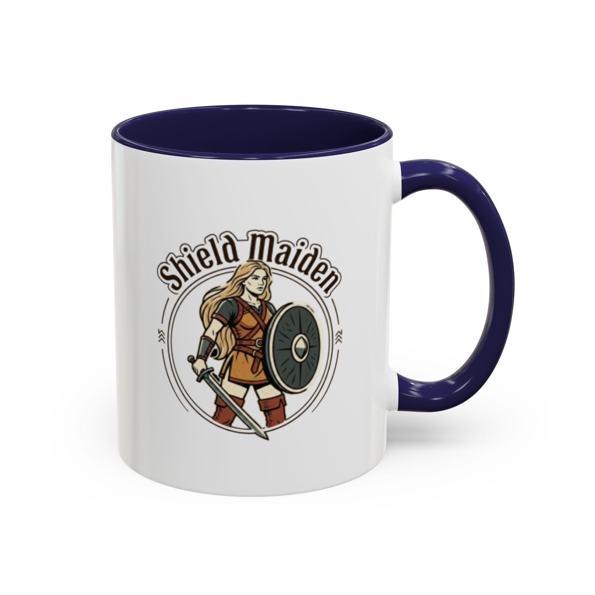 Shield Maiden Coffee Mug | Viking Warrior Woman Design | 11oz Ceramic Mug