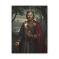 King Harold II Portrait Canvas Print — With Falcon Unframed Stretched Matte Wall Art | Heritage Clothing