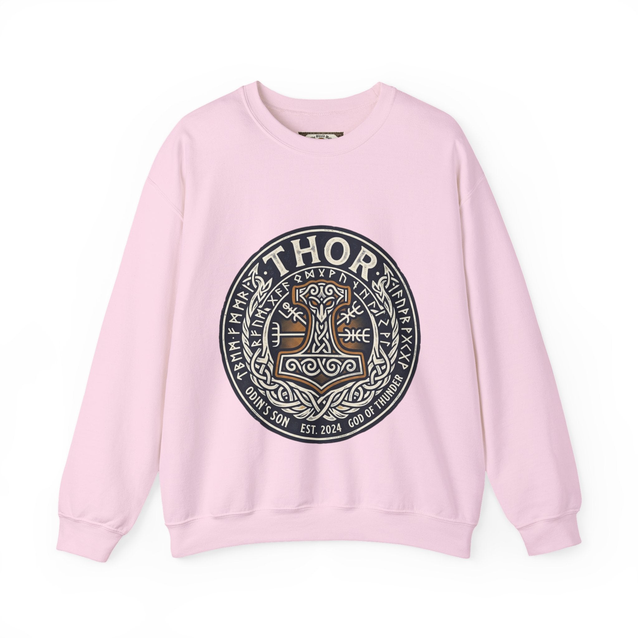 Thor's Hammer Mjollnir Crewneck Sweatshirt — Norse God of Thunder Design