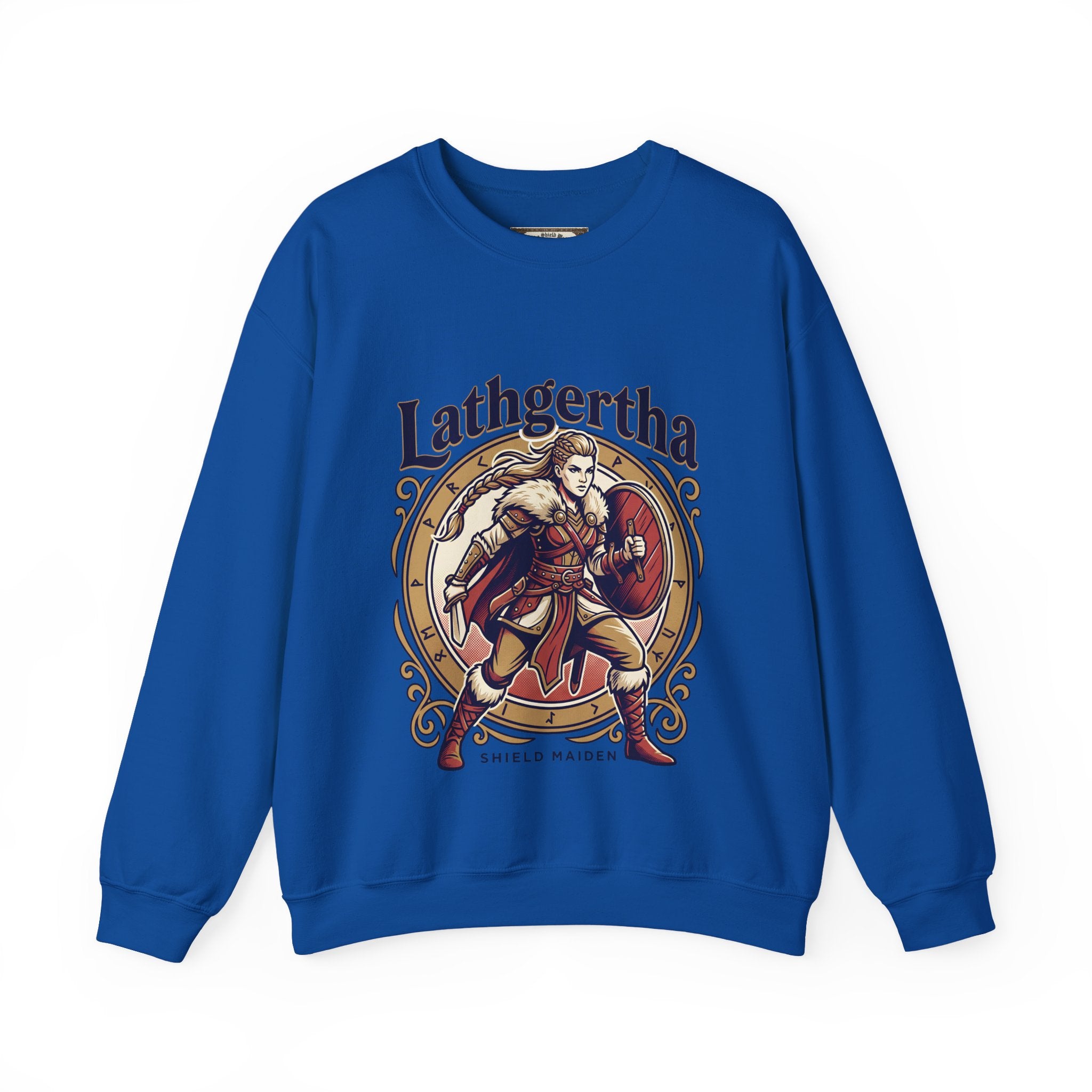 Viking Lathgertha Shield Maiden Sweatshirt | Unisex Adult Norse Crewneck