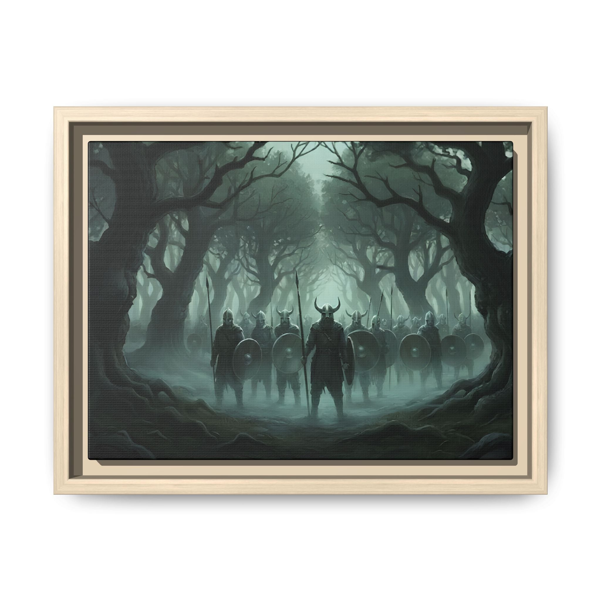 Viking Warriors Matte Framed Canvas — "Viking Ghosts of Kingley Vale"
