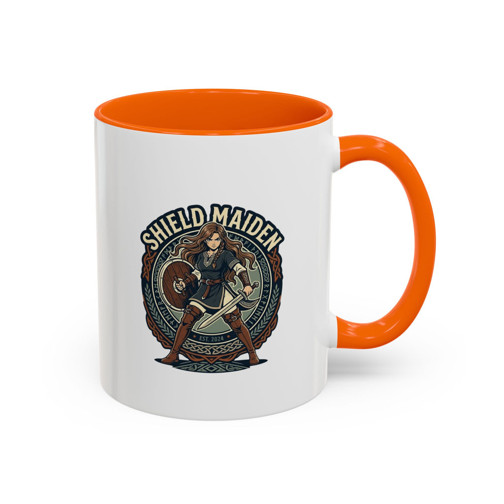 Shield Maiden Coffee Mug | Anglo-Saxon Warrior Woman | 11oz Accent Mug
