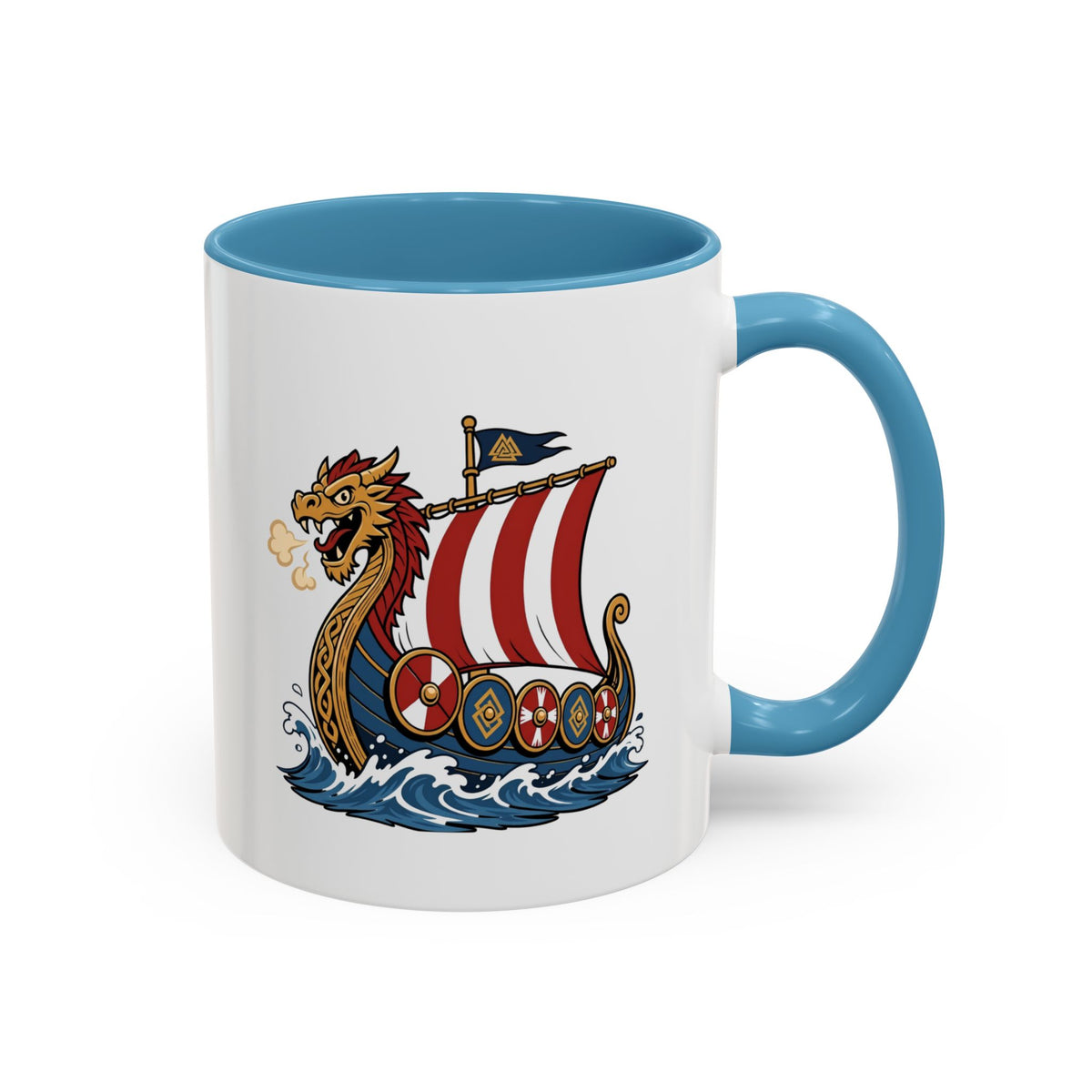 Dragonship Accent Mug — Caricature Viking Drakkar | Heritage Gift