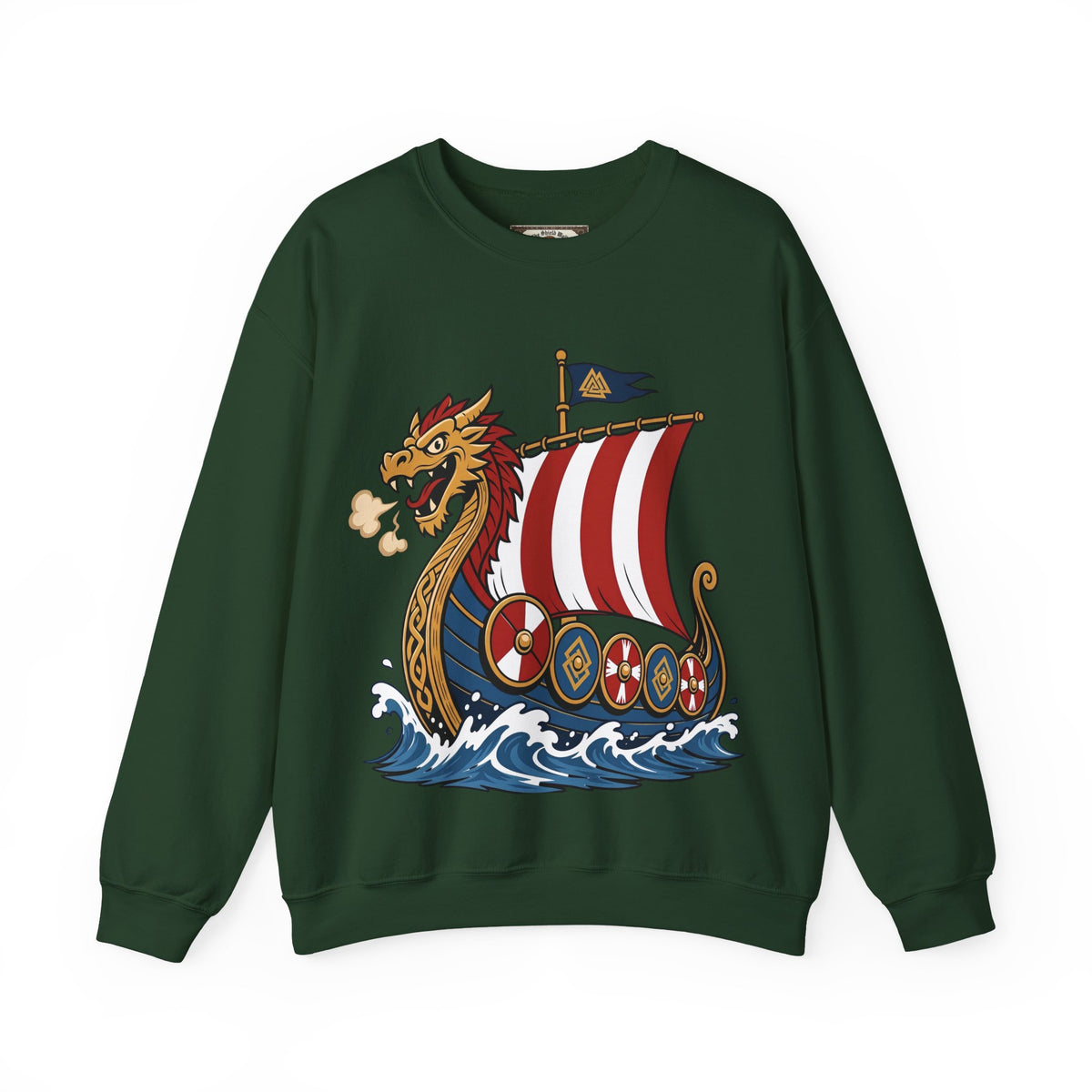 Dragonship Sweatshirt — Caricature Viking Drakkar | Heritage Clothing