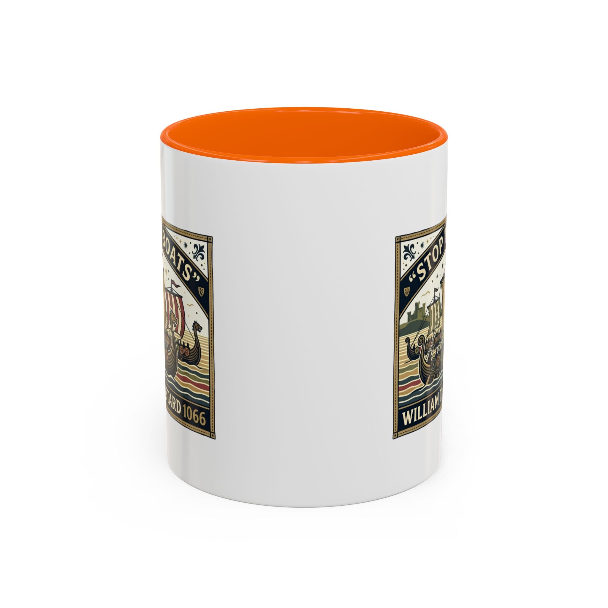 "Stop the Boats" Norman Protest Accent Coffee Mug — William the Bastard 1066 — 11oz