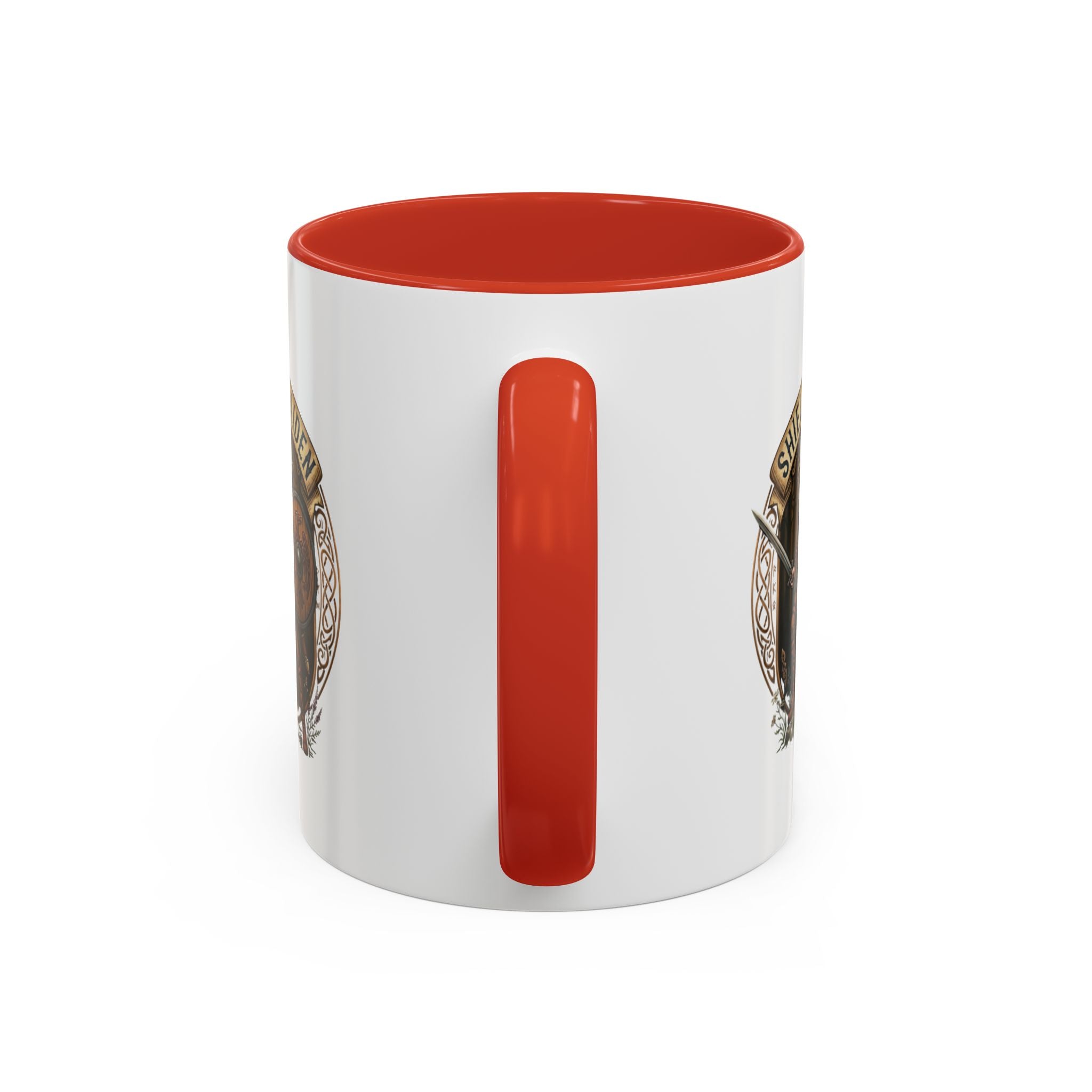 Shield Maiden Coffee Mug | Viking Warrior Shieldmaiden Design | 11oz Accent Mug