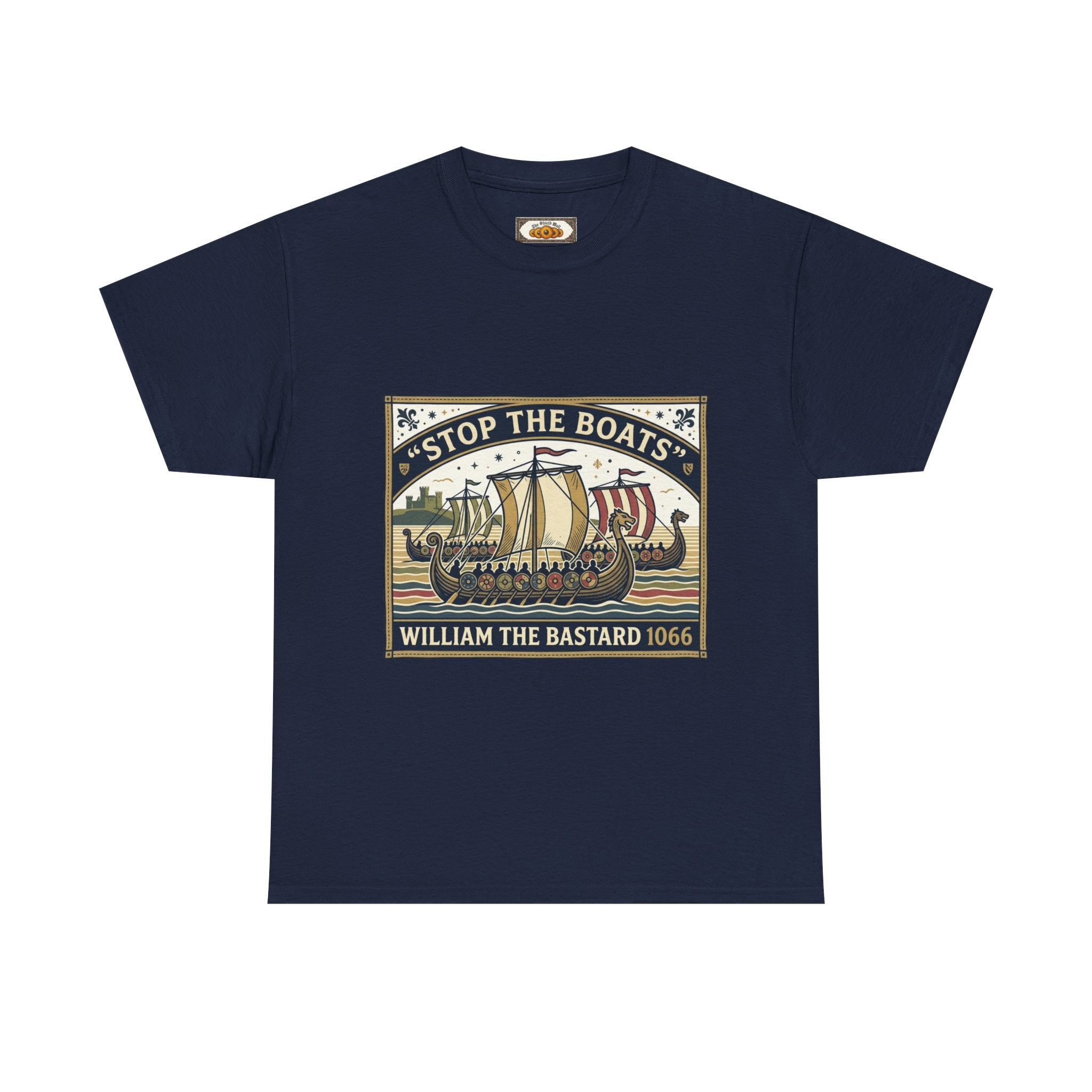 English History Tee — "Stop the Boats The Norman Conquest 1066" Protest T‑Shirt
