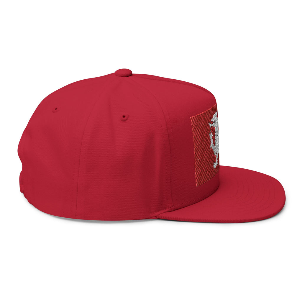 Wessex White Dragon Embroidered Flat Bill Cap — Anglo-Saxon Snapback | Heritage Clothing