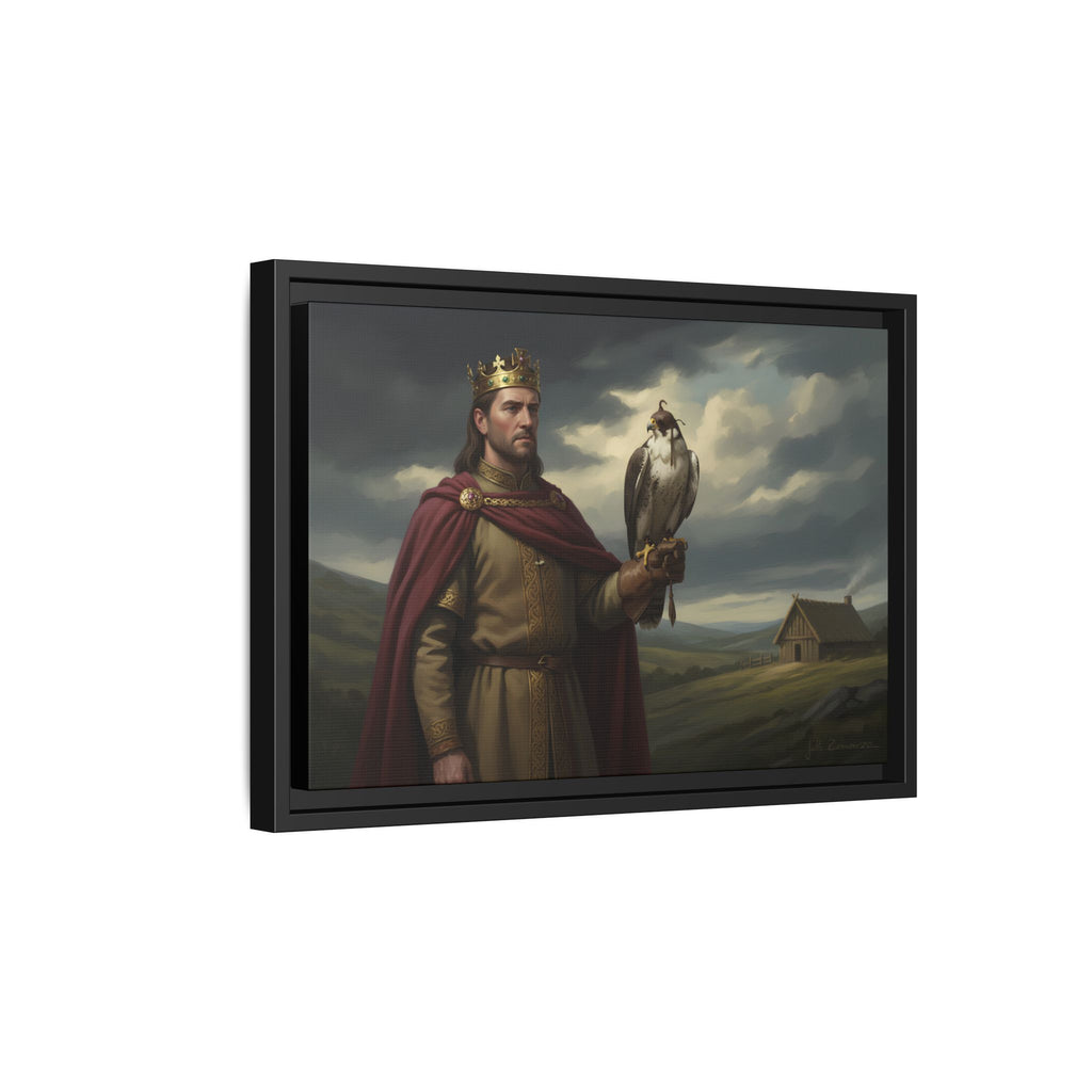 King Harold II Framed Canvas Print — The Falcon King | Heritage Wall Art