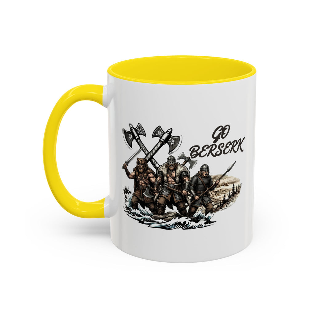 Go Berserk Mug — Three Viking Berserkers Norse Heritage Accent Ceramic Mug 11oz | Heritage Clothing