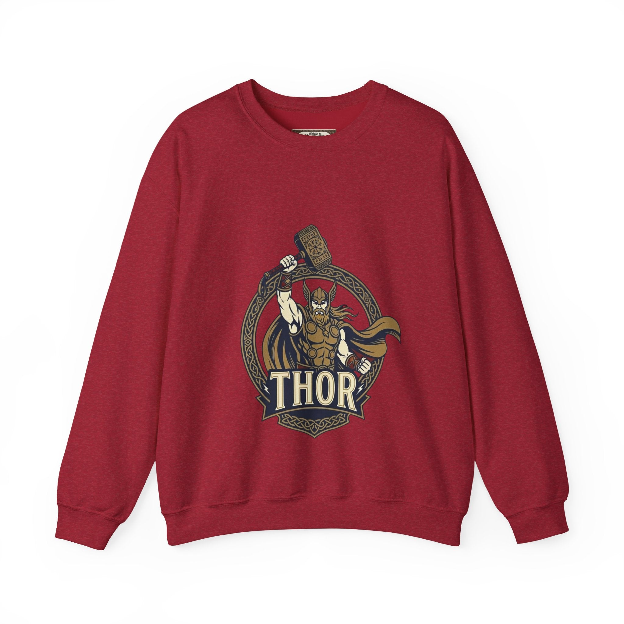 Thor Hammer Crewneck Sweatshirt | Unisex Norse Mythology Graphic Sweatshirt