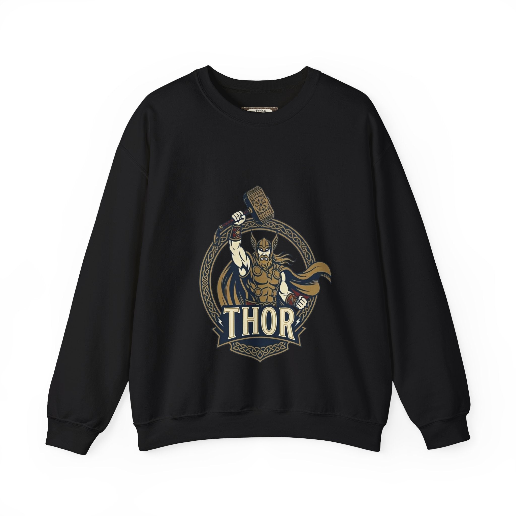 Thor Hammer Crewneck Sweatshirt | Unisex Norse Mythology Graphic Sweatshirt