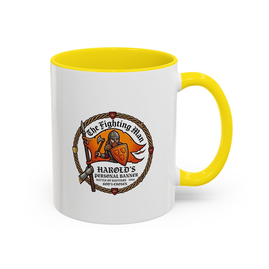 King Harold The Fighting Man Axe Banner Accent Coffee Mug — 11/15oz Last Anglo Saxon King