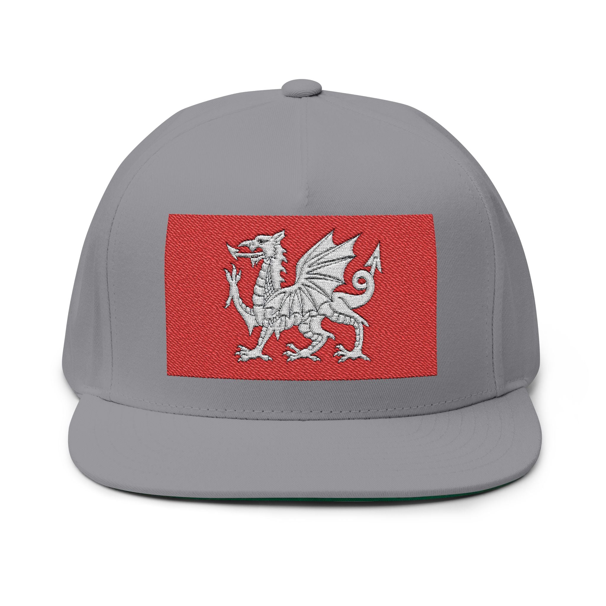 Wessex White Dragon Embroidered Flat Bill Cap — Anglo-Saxon Snapback | Heritage Clothing