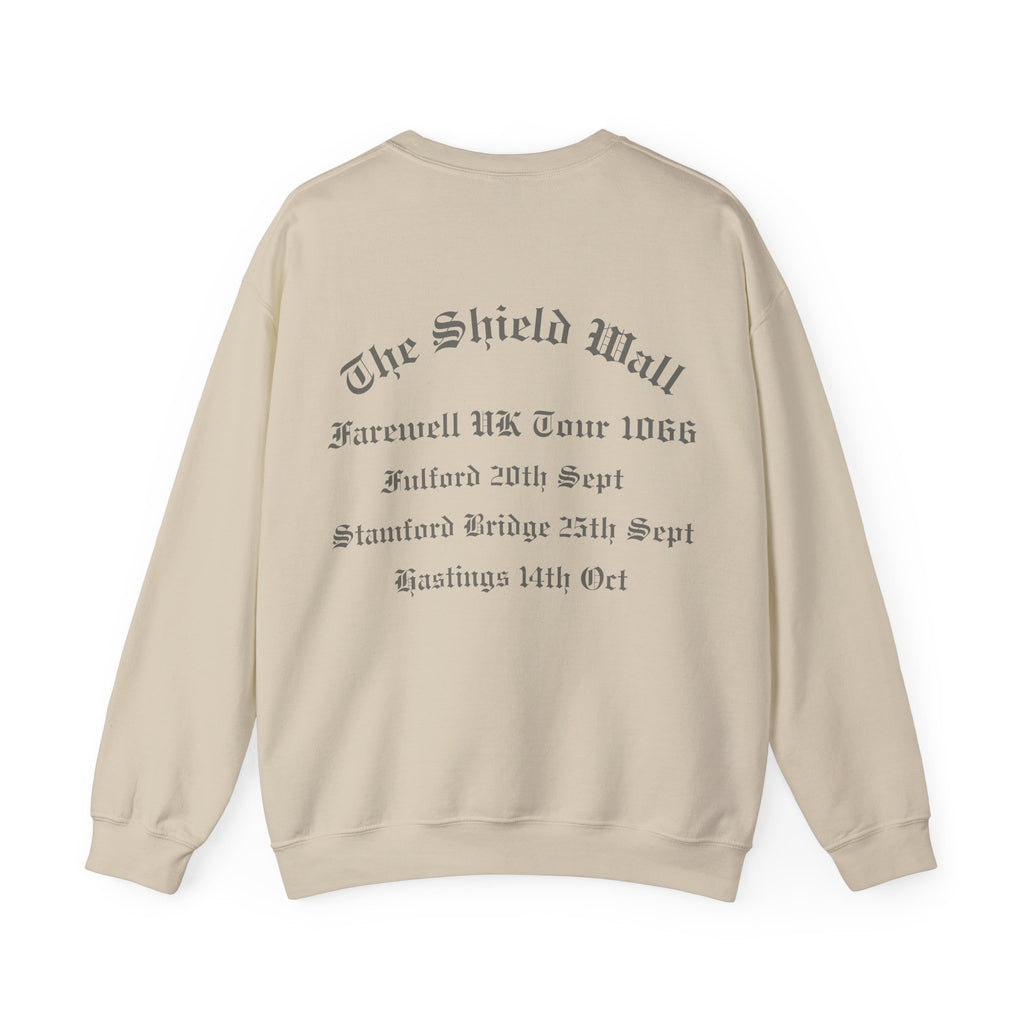 The Shield Wall Farewell UK Tour 1066 Sweatshirt — Unisex Adult Battle Dates Back Print