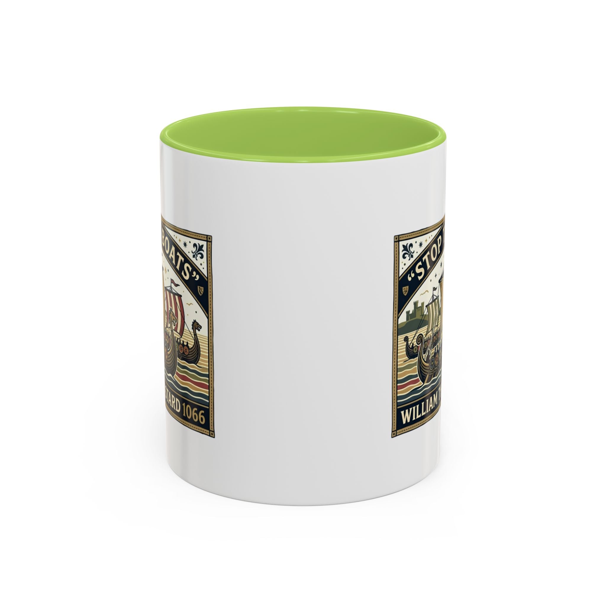 "Stop the Boats" Norman Protest Accent Coffee Mug — William the Bastard 1066 — 11oz